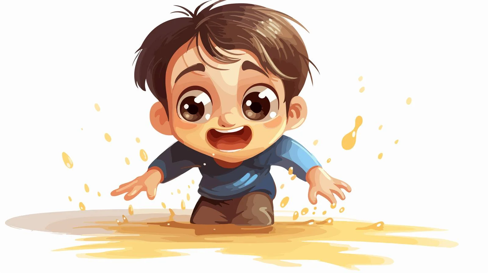 Child Cartoon Slipping on Wet Floor — free download from Dotvec