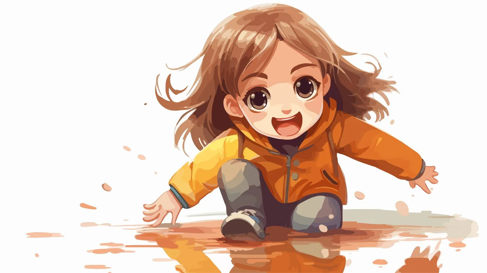 Kid's Wet Floor Cartoon Mishap — free download from Dotvec