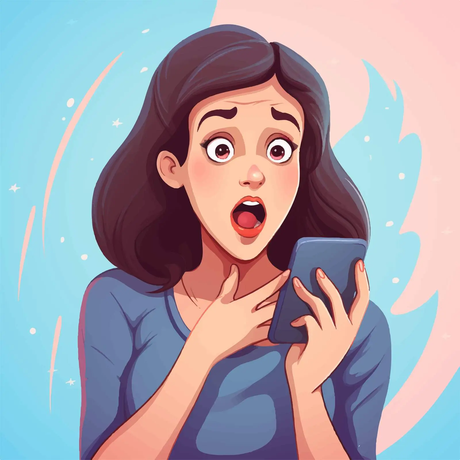 Shocked Woman Covering Mouth in Surprise – free screens image from Dotvec