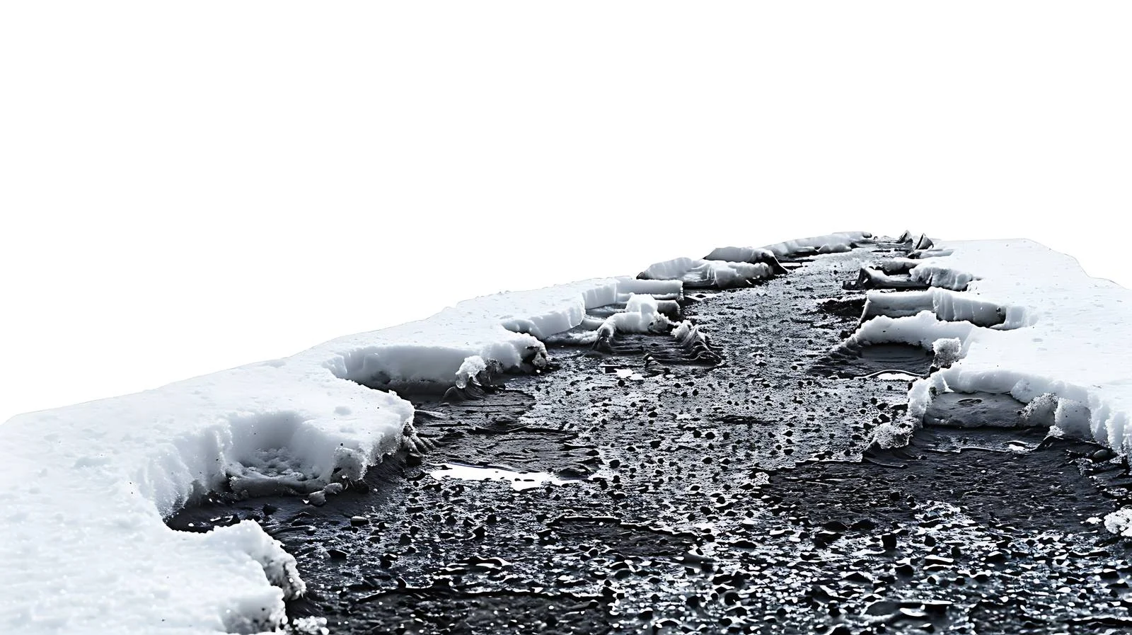 Footwear imprints on melting snow backdrop — free download from Dotvec