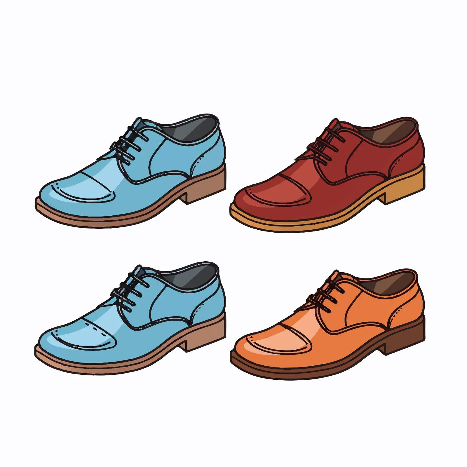 Cartoon Vector Shoes Line Illustration — free download from Dotvec