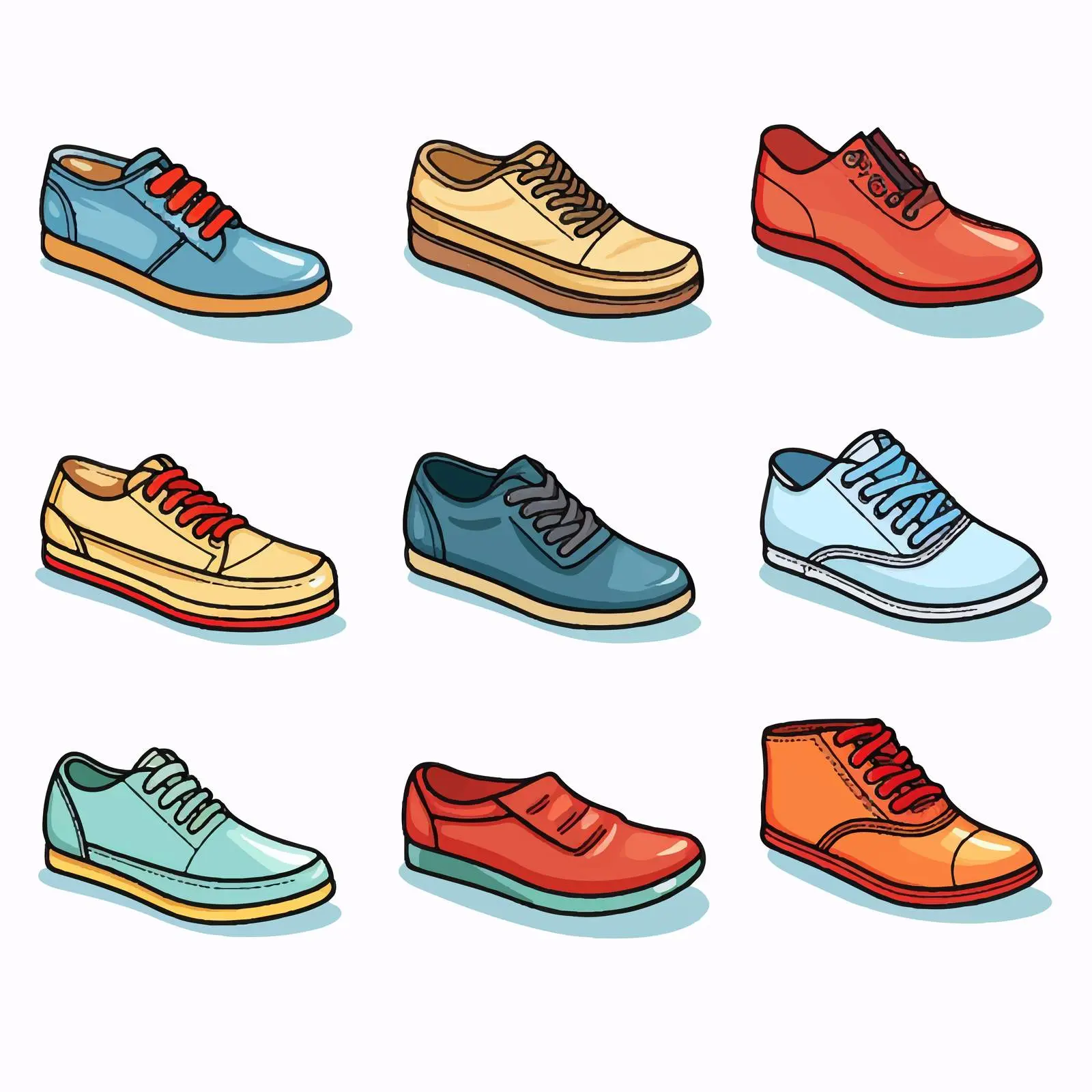 Cartoon Shoes Vector Illustration for Graphic Design — free download from Dotvec