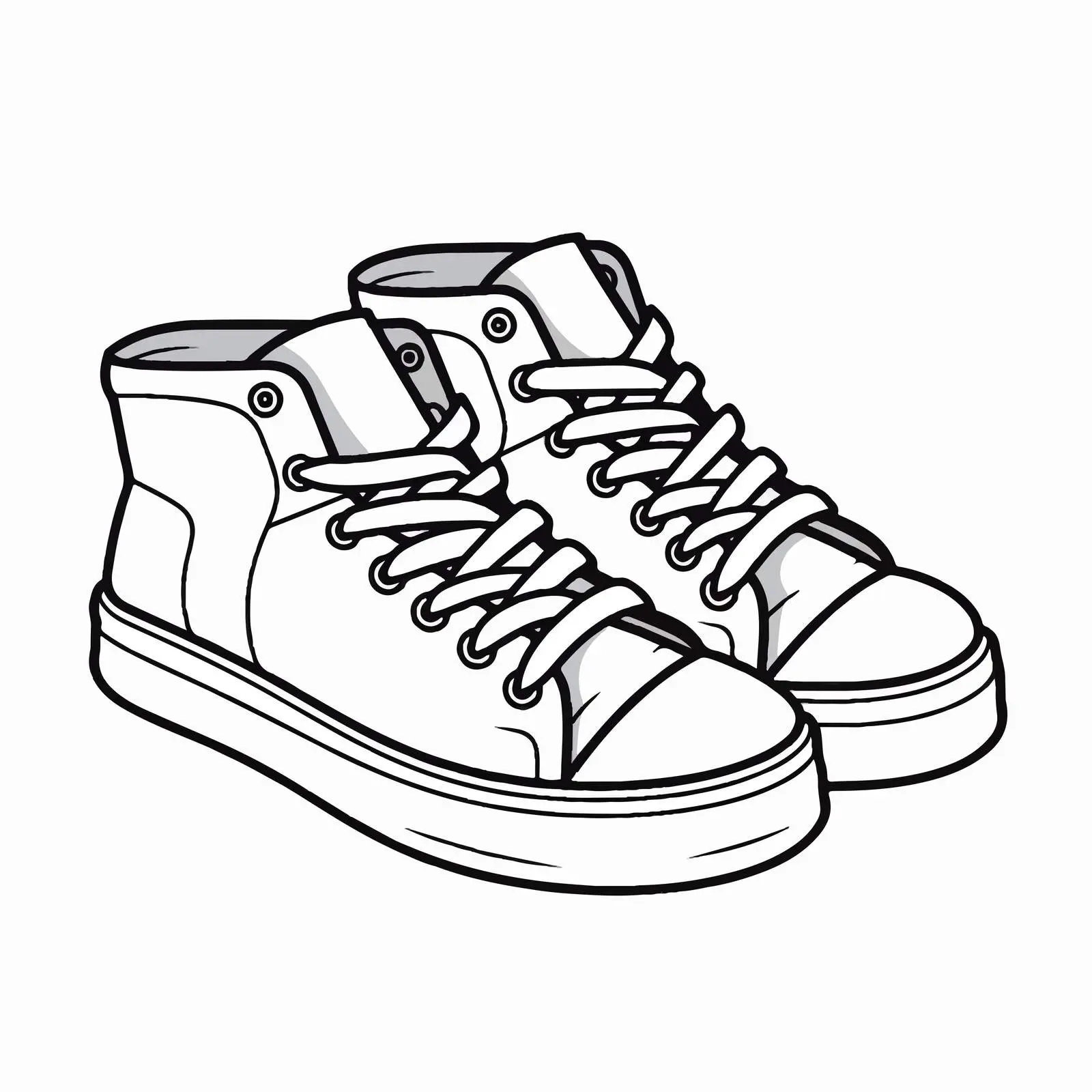 Cartoon Shoes Outline Vector Illustration – free trendy shoes image from Dotvec