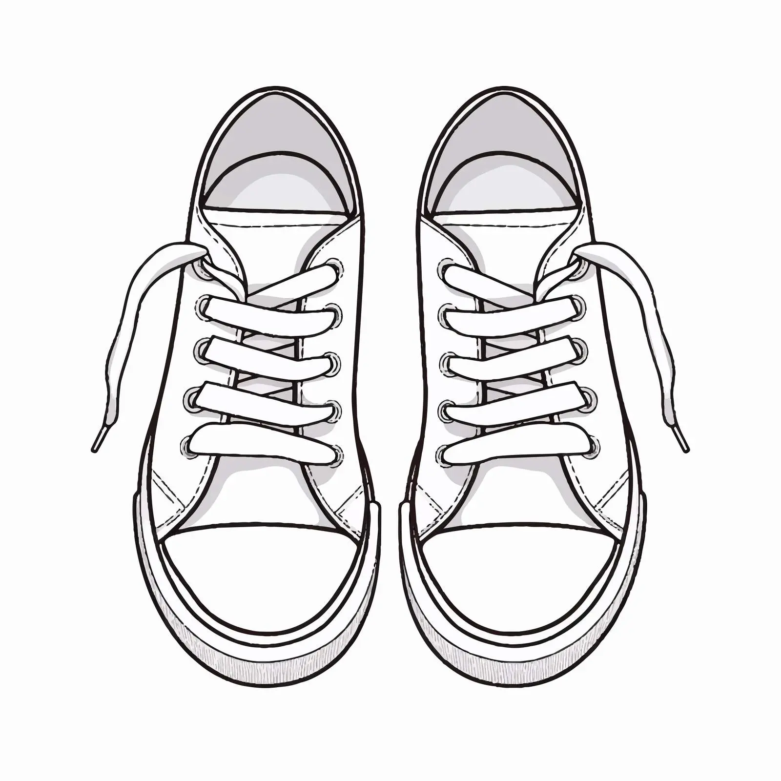 Outline Vector Illustration of Shoes on White Background – free trendy shoes image from Dotvec