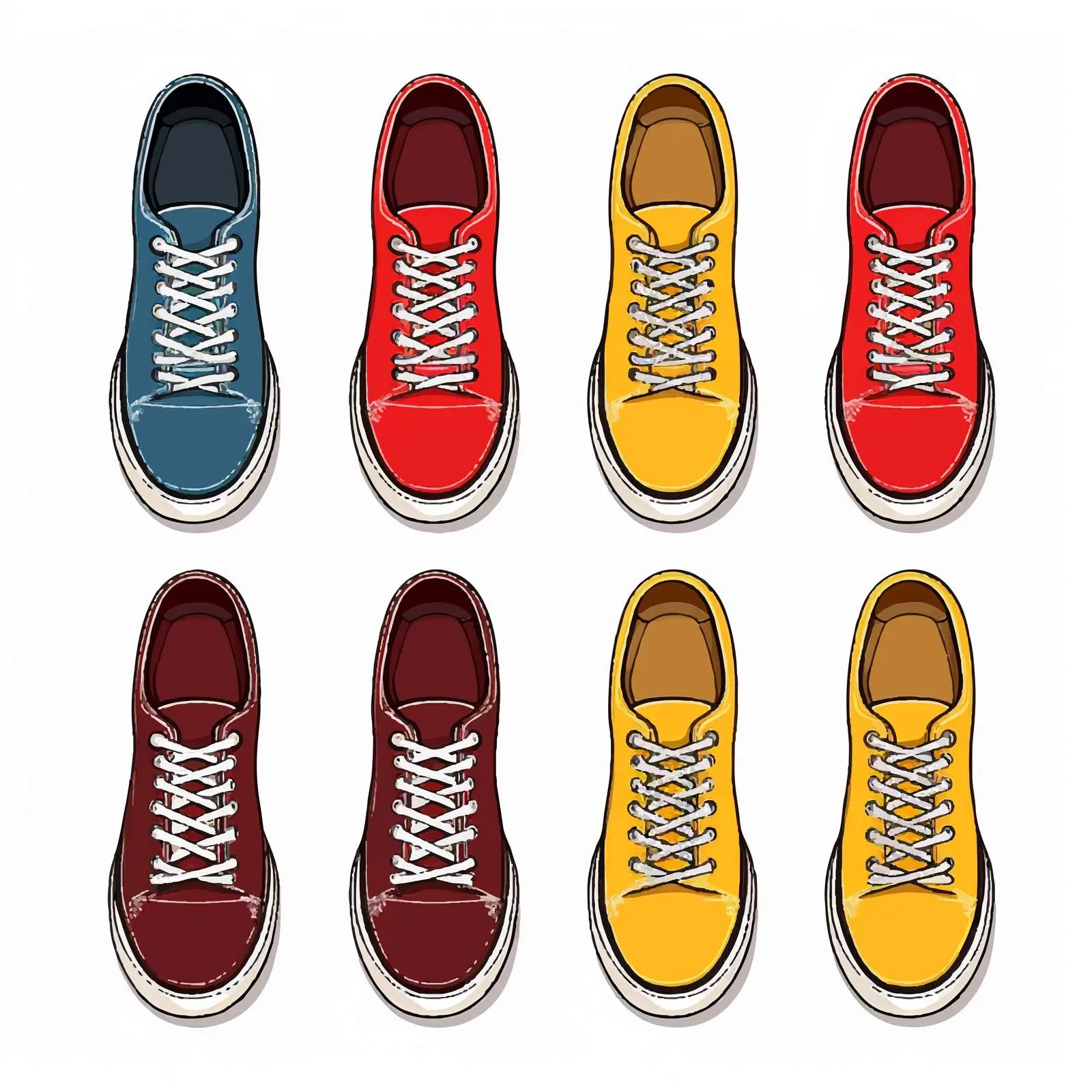 Top View Vector Illustration of Shoes on White Background — free download from Dotvec