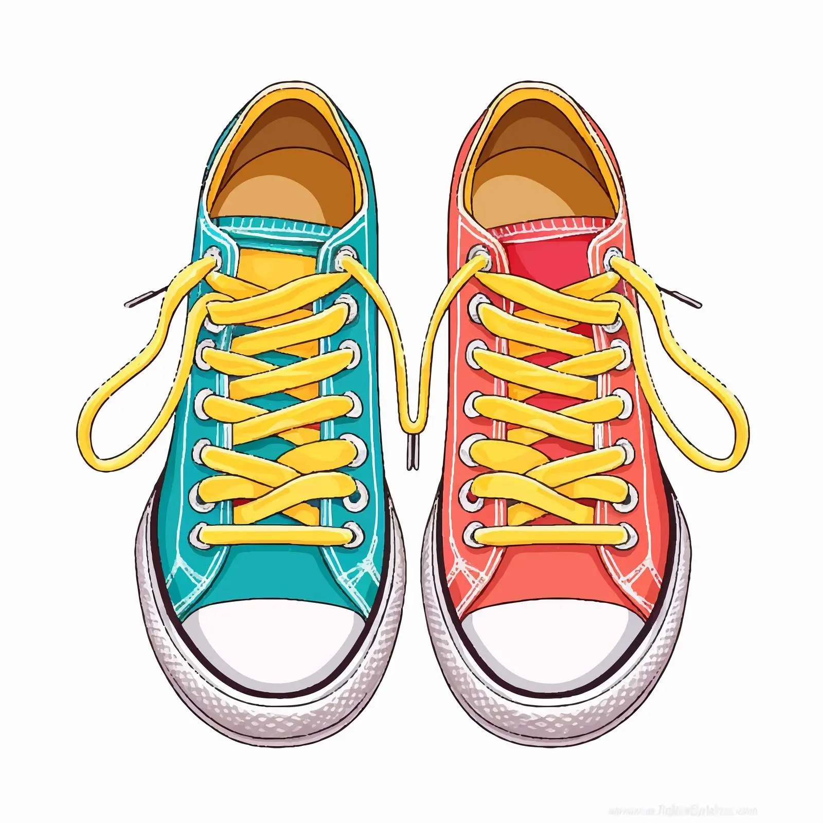 Top View Vector Shoes Illustration on White Background – free trendy shoes image from Dotvec