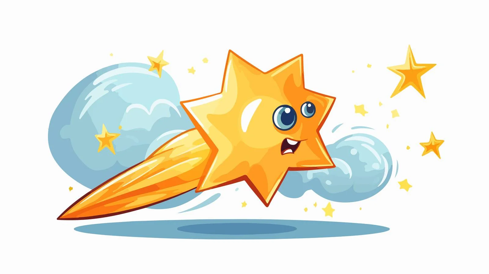 Whimsical Shooting Star Cartoon Illustration — free download from Dotvec