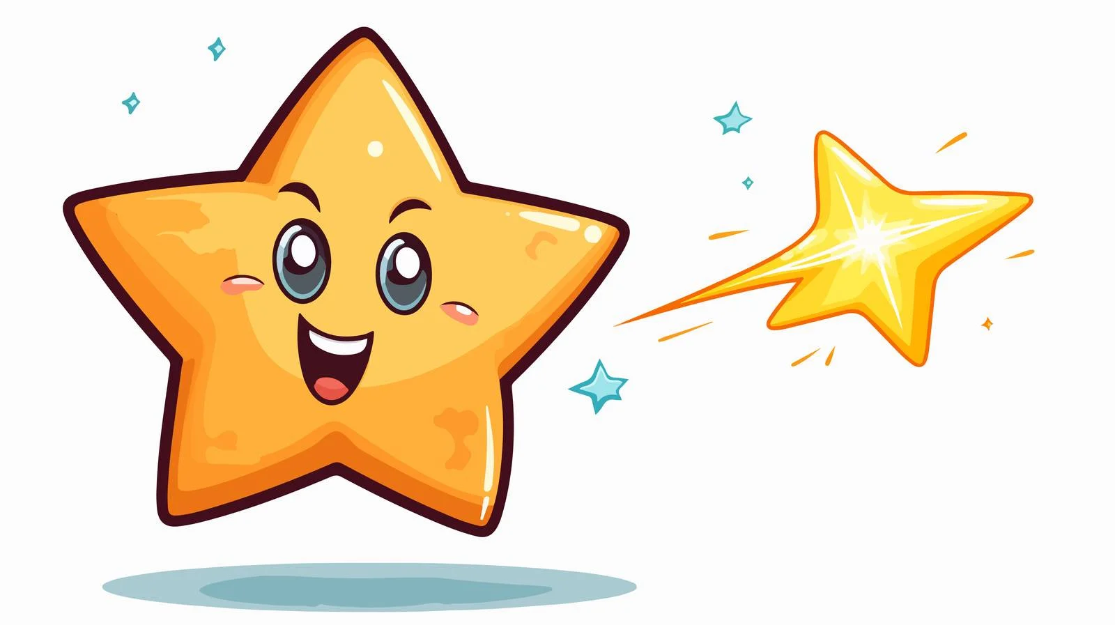 Whimsical Shooting Star Cartoon Character Illustration — free download from Dotvec