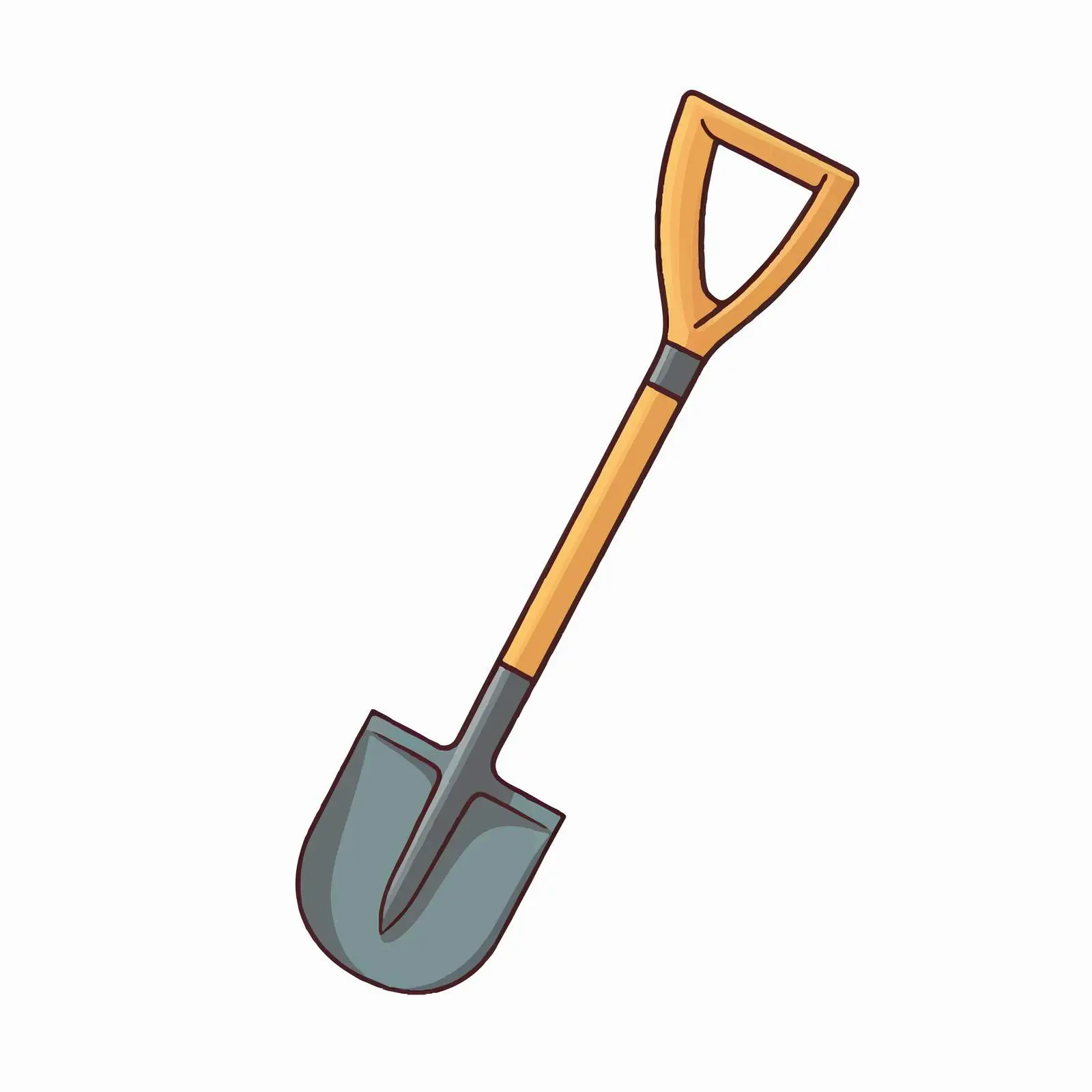 Shovel Line Vector Illustration on White Background – free plot image from Dotvec