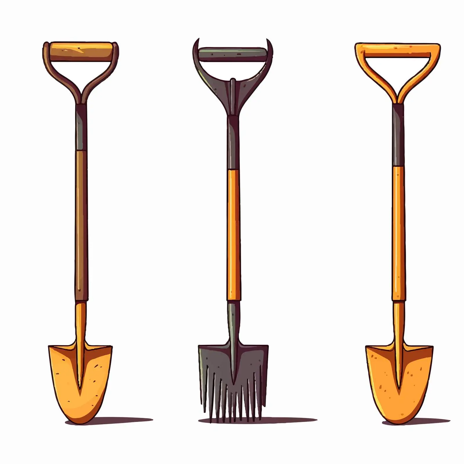 Shovel Line Vector Illustration on White Background — free download from Dotvec