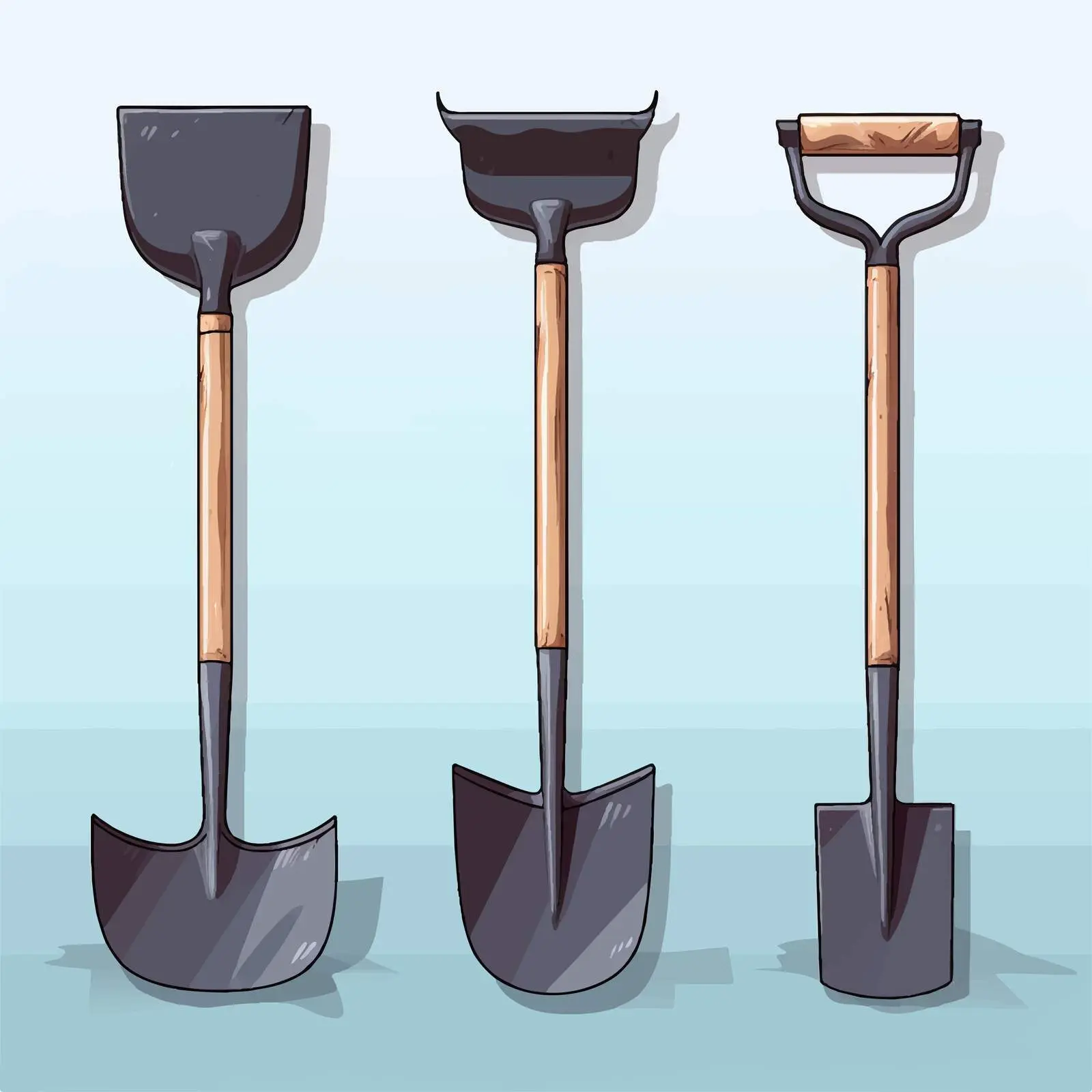 Shovel Line Vector Illustration on White Background — free download from Dotvec
