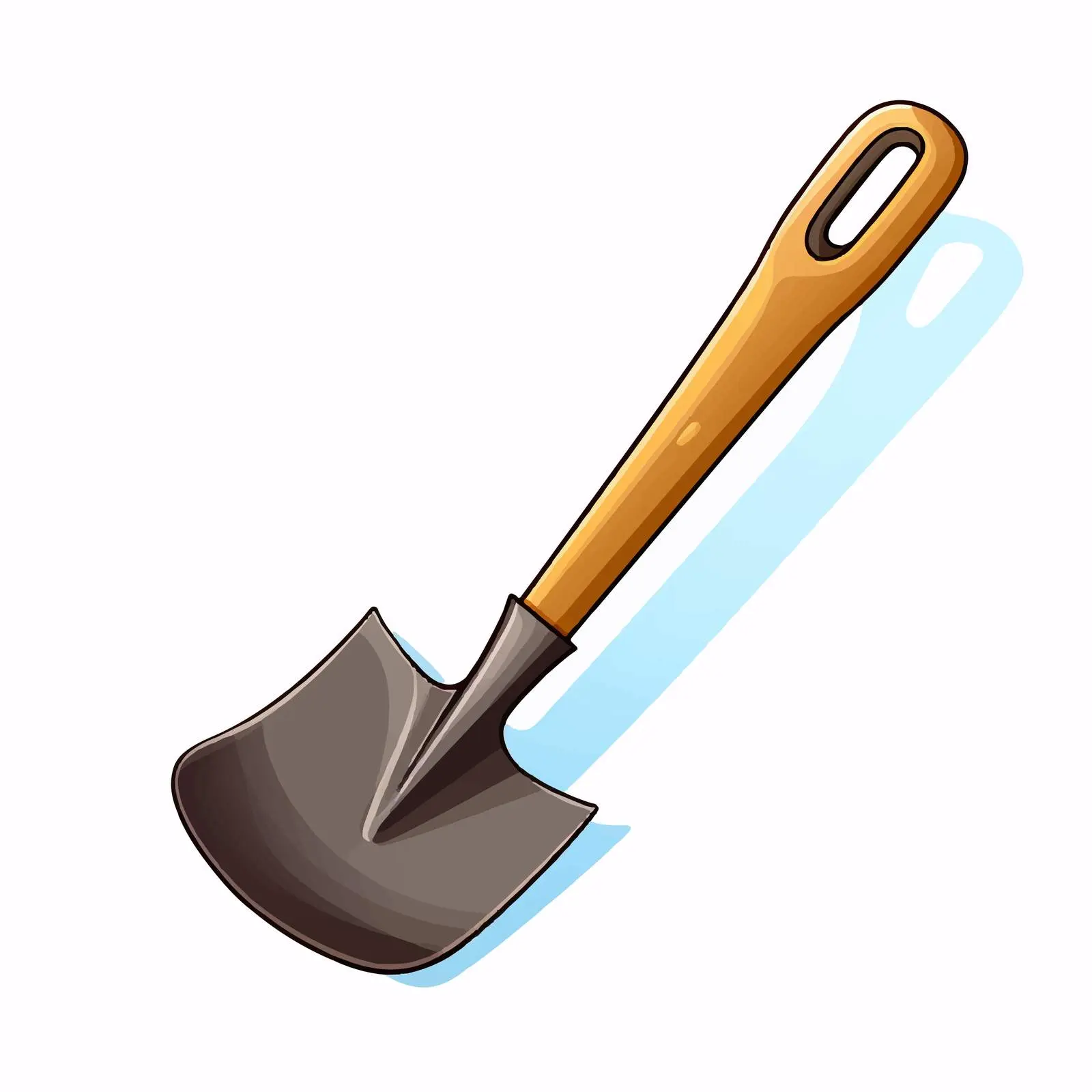 Shovel Line Vector Illustration on White Background — free download from Dotvec