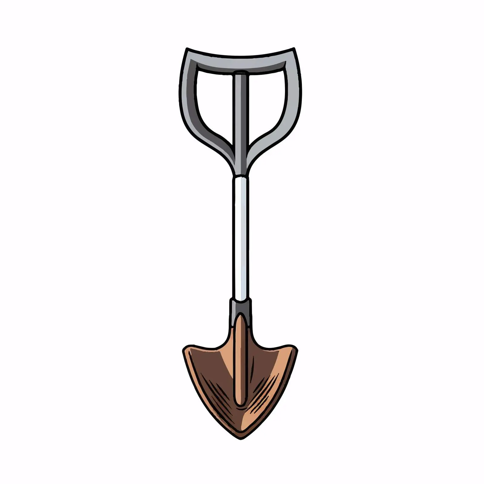 Outline Vector Shovel Illustration on White Background — free download from Dotvec