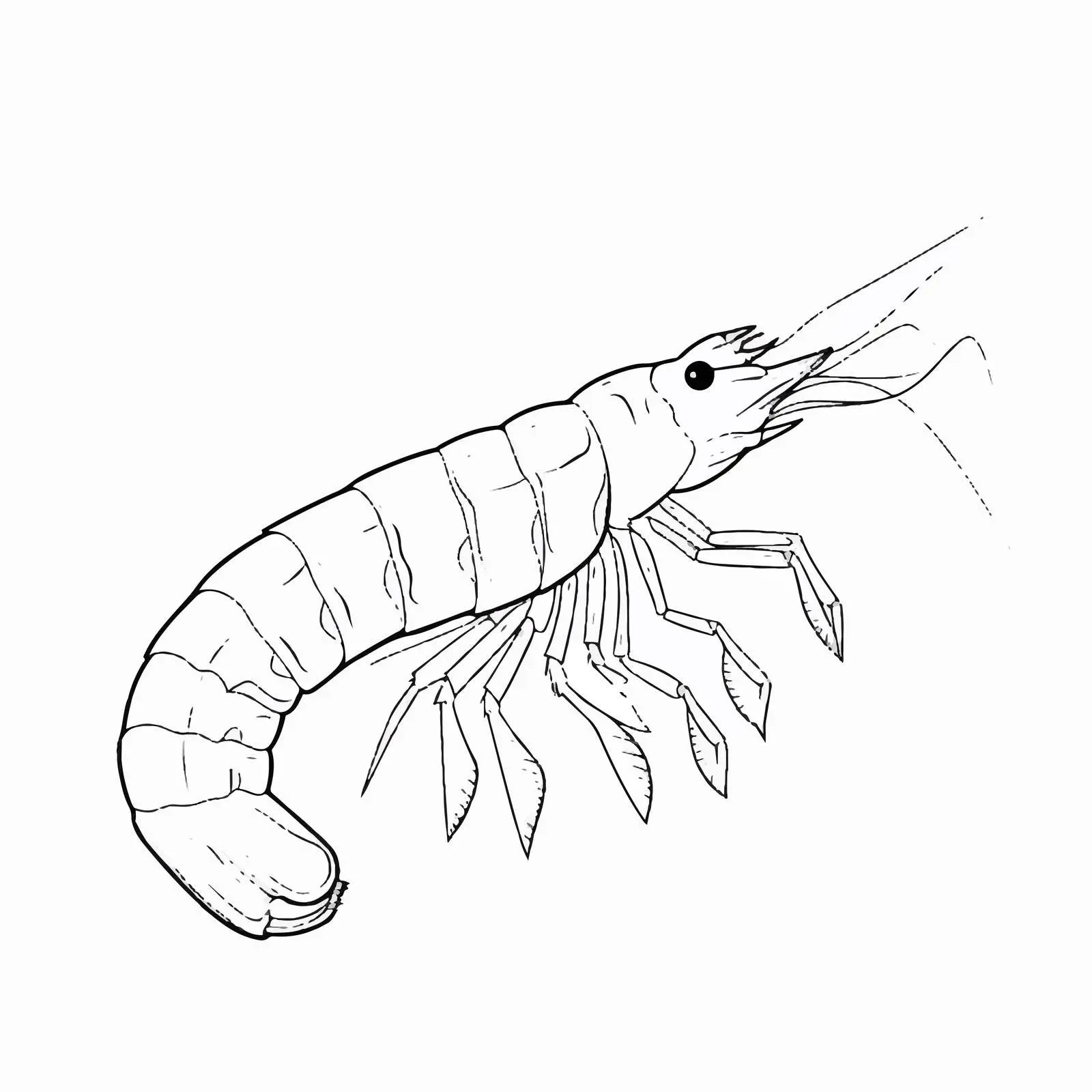 Cartoon Shrimp Outline Vector Illustration — free download from Dotvec