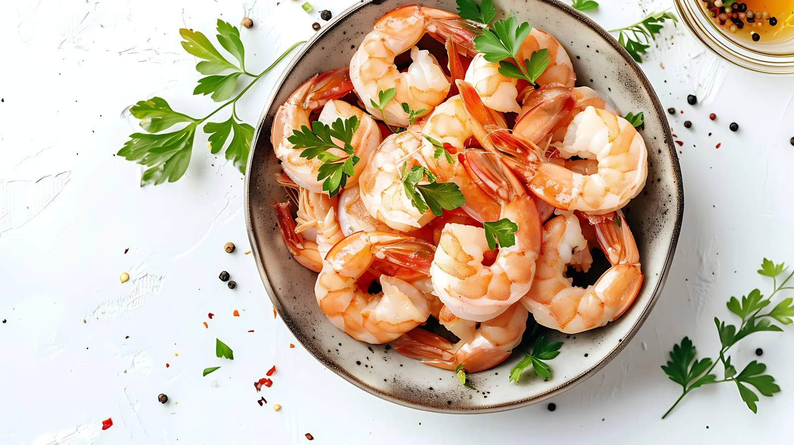 Freshly Peeled Shrimps on White Background — free download from Dotvec