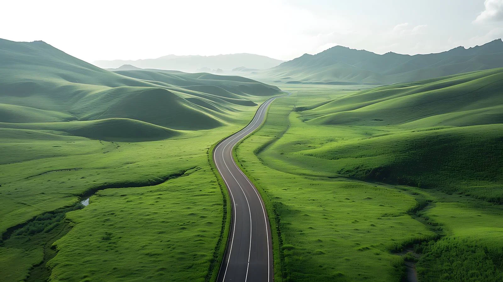 Tranquil Hongyuan Grassland Highway Landscape — free download from Dotvec