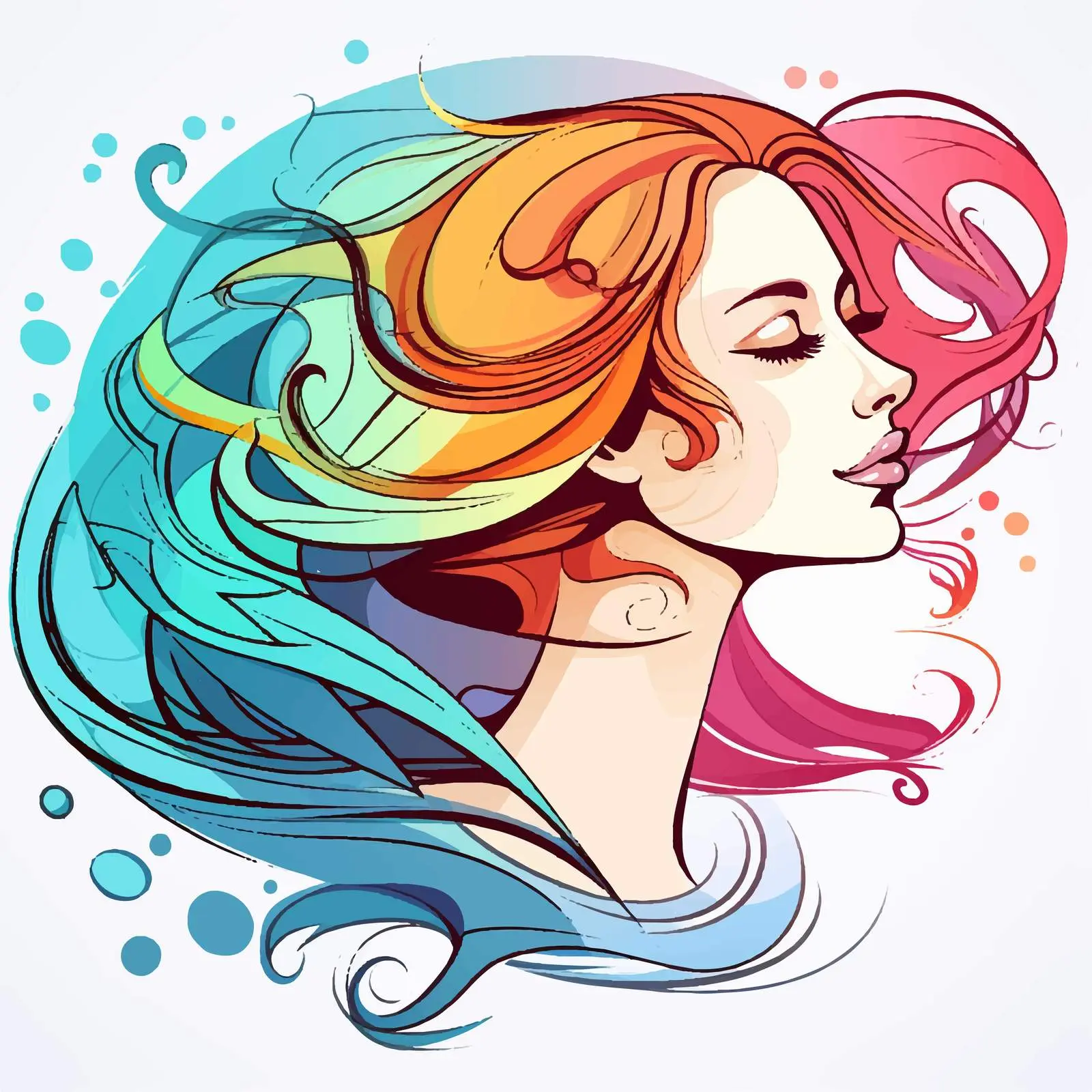 Colored vs Line Art Side-by-Side Comparison – free comparison image from Dotvec