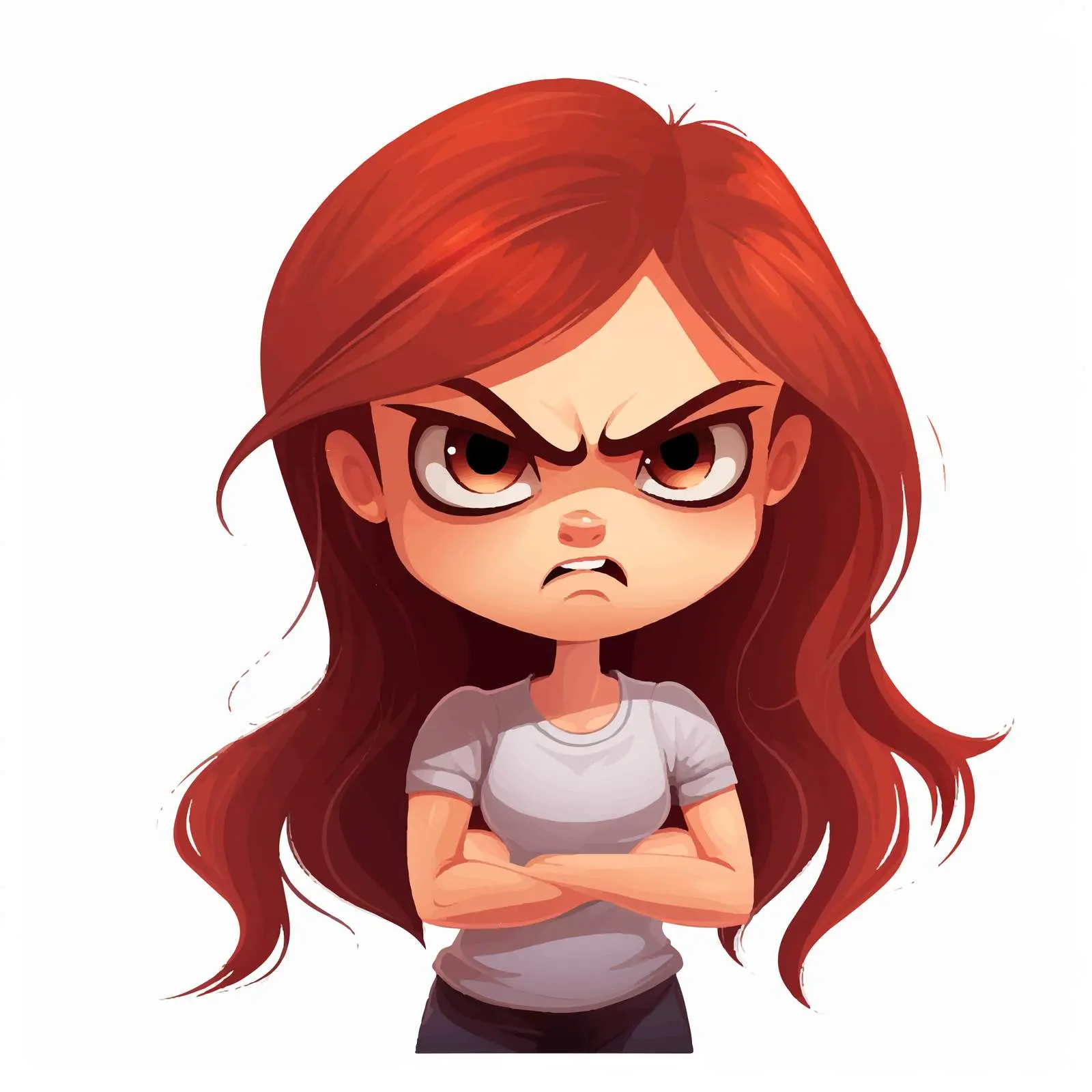 Angry Girl Cartoon Character Side View Illustration — free download from Dotvec