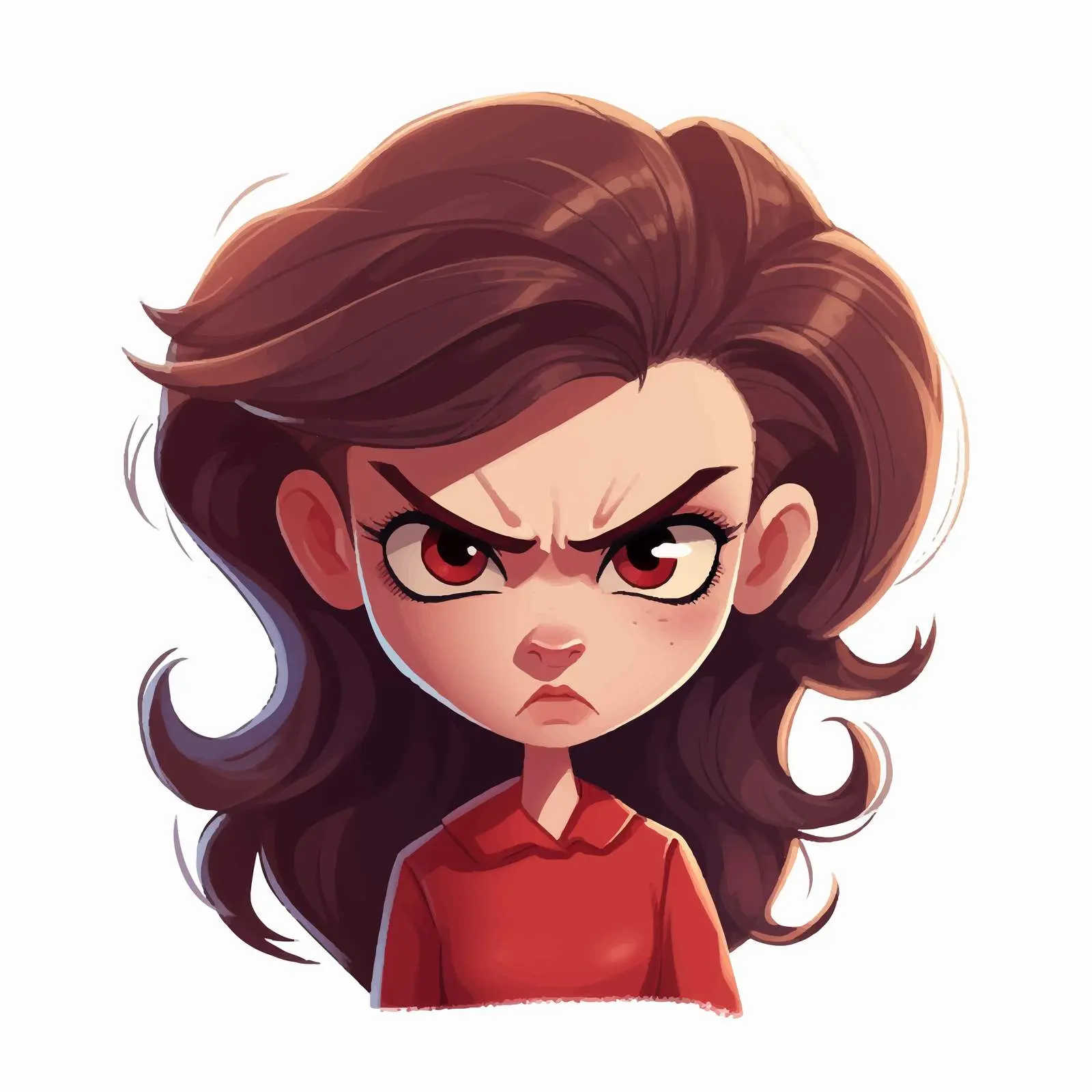 Angry Girl Cartoon Character Illustration — free download from Dotvec