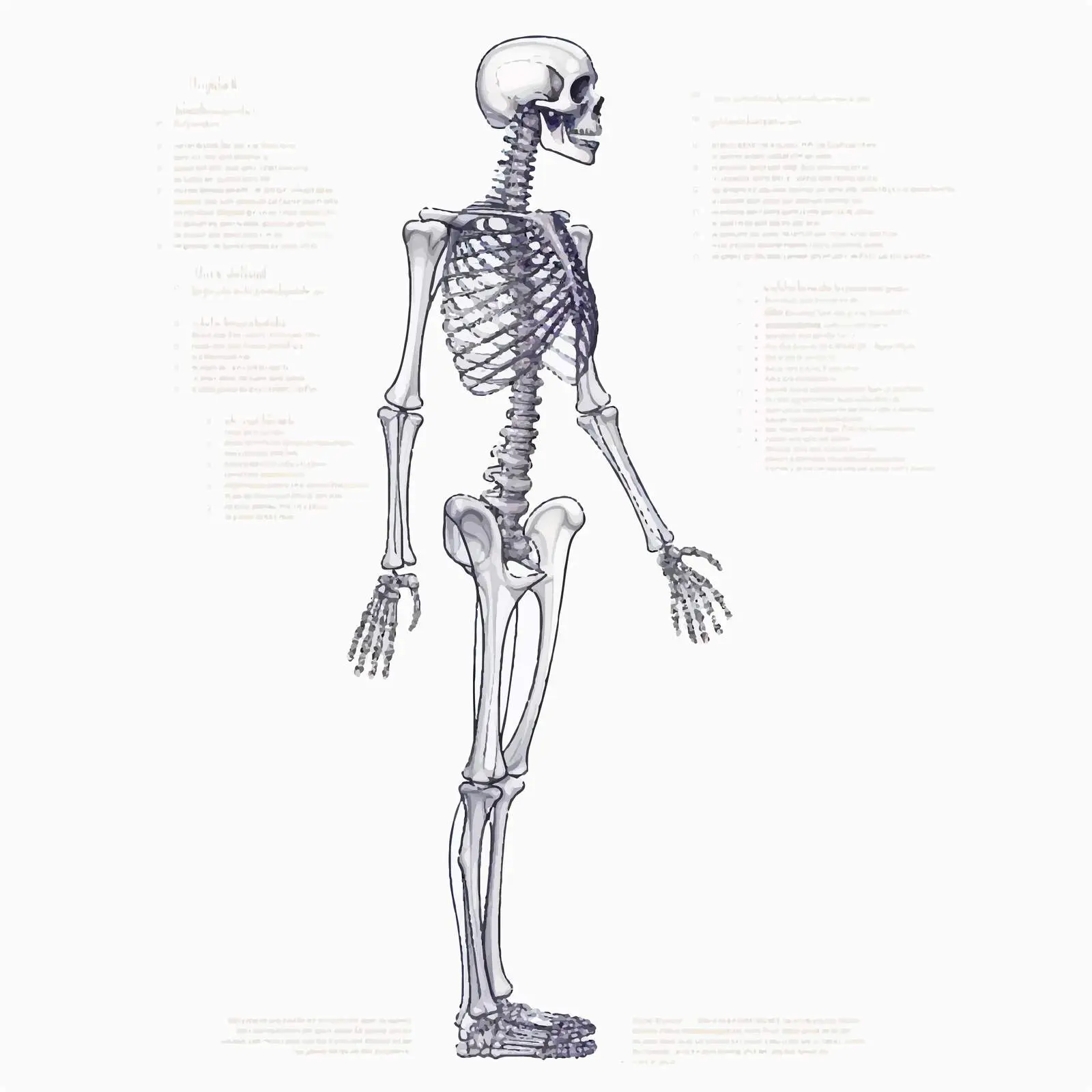 Side View of Realistic Human Skeleton — free download from Dotvec