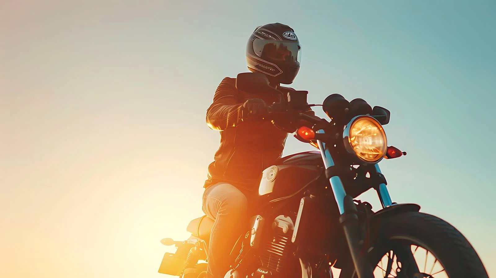 Profile of motorcyclist with safety helmet — free download from Dotvec