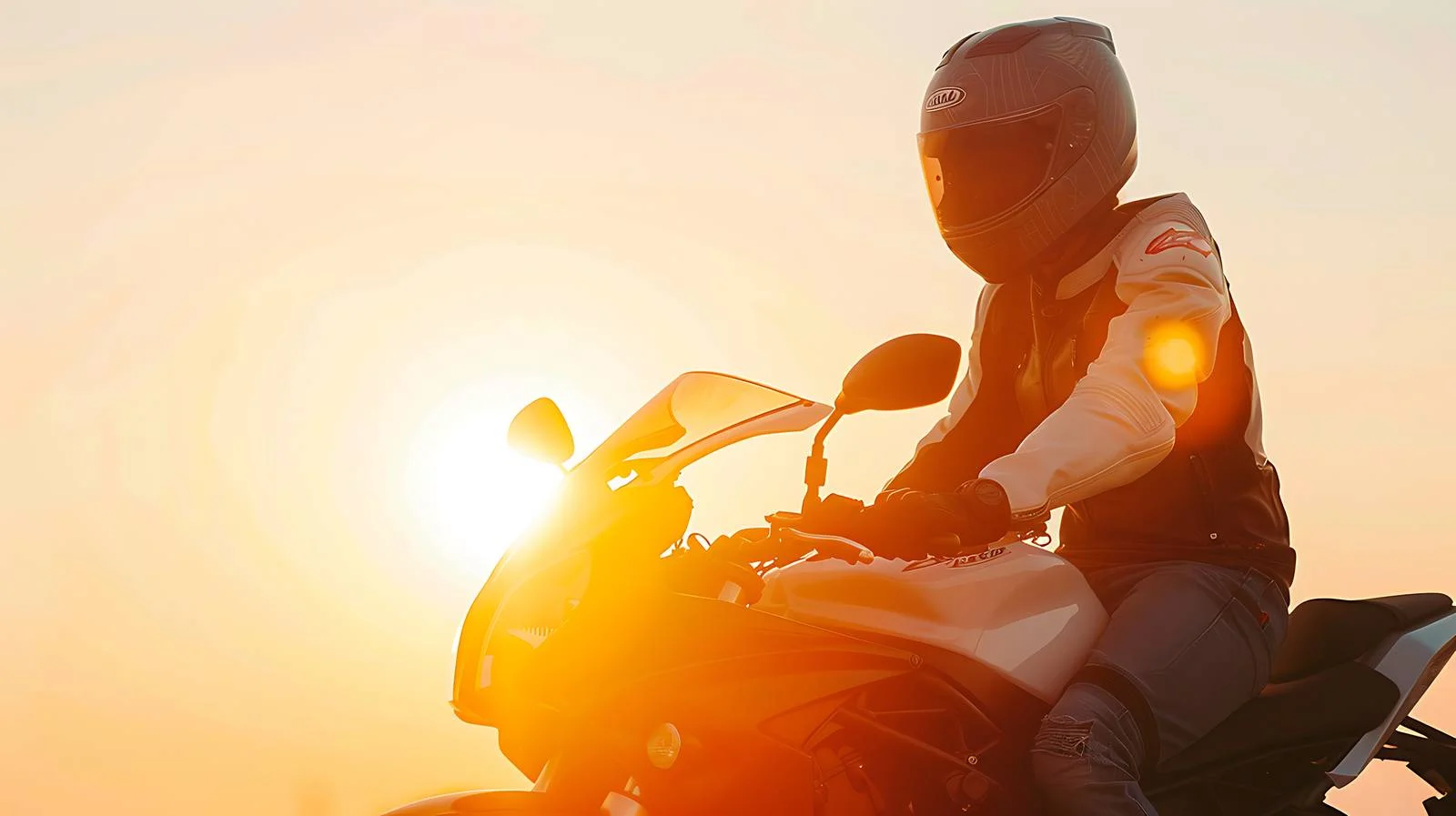 Profile of male motorcyclist in protective headgear — free download from Dotvec