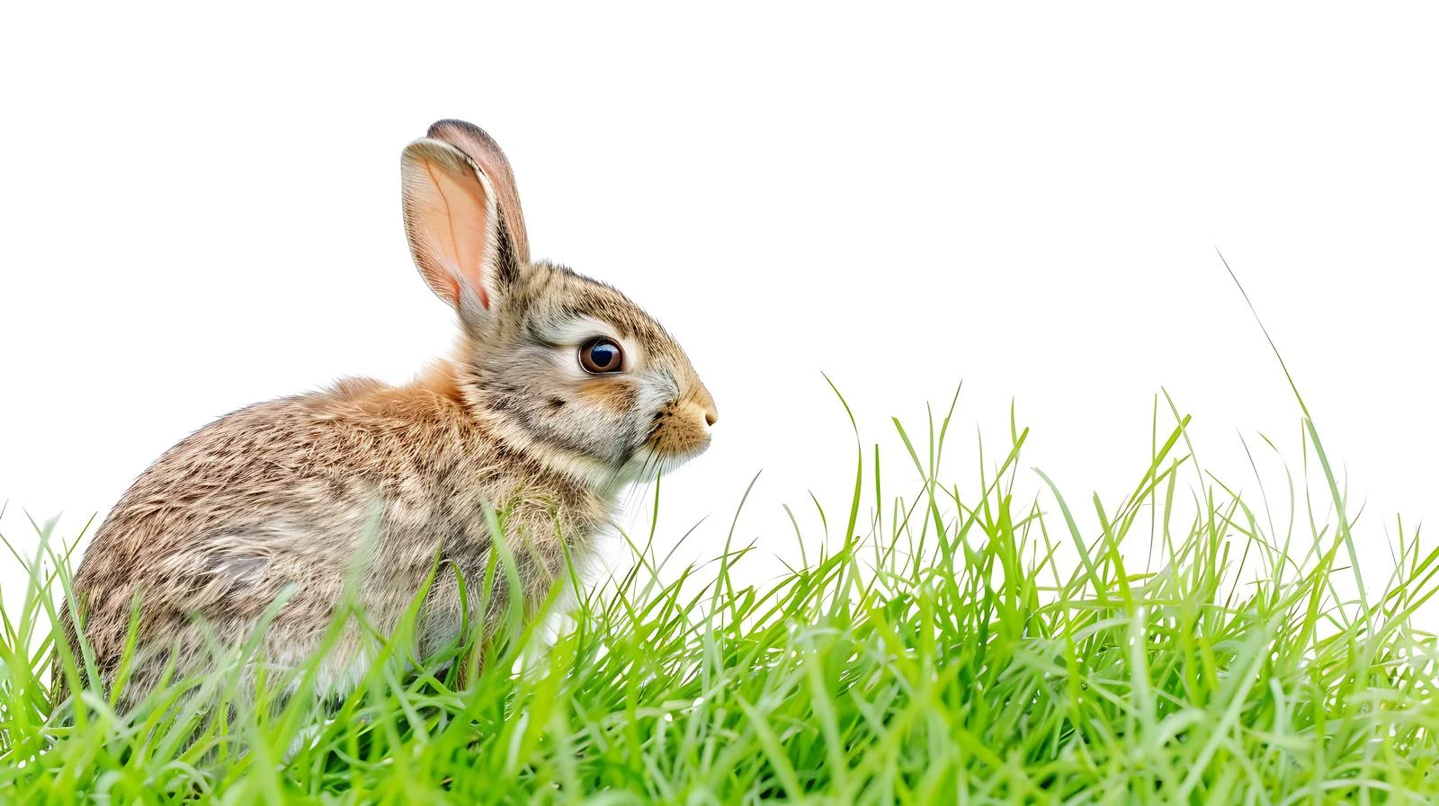 Graceful Rabbit Resting on Isolated Grassy Meadow — free download from Dotvec