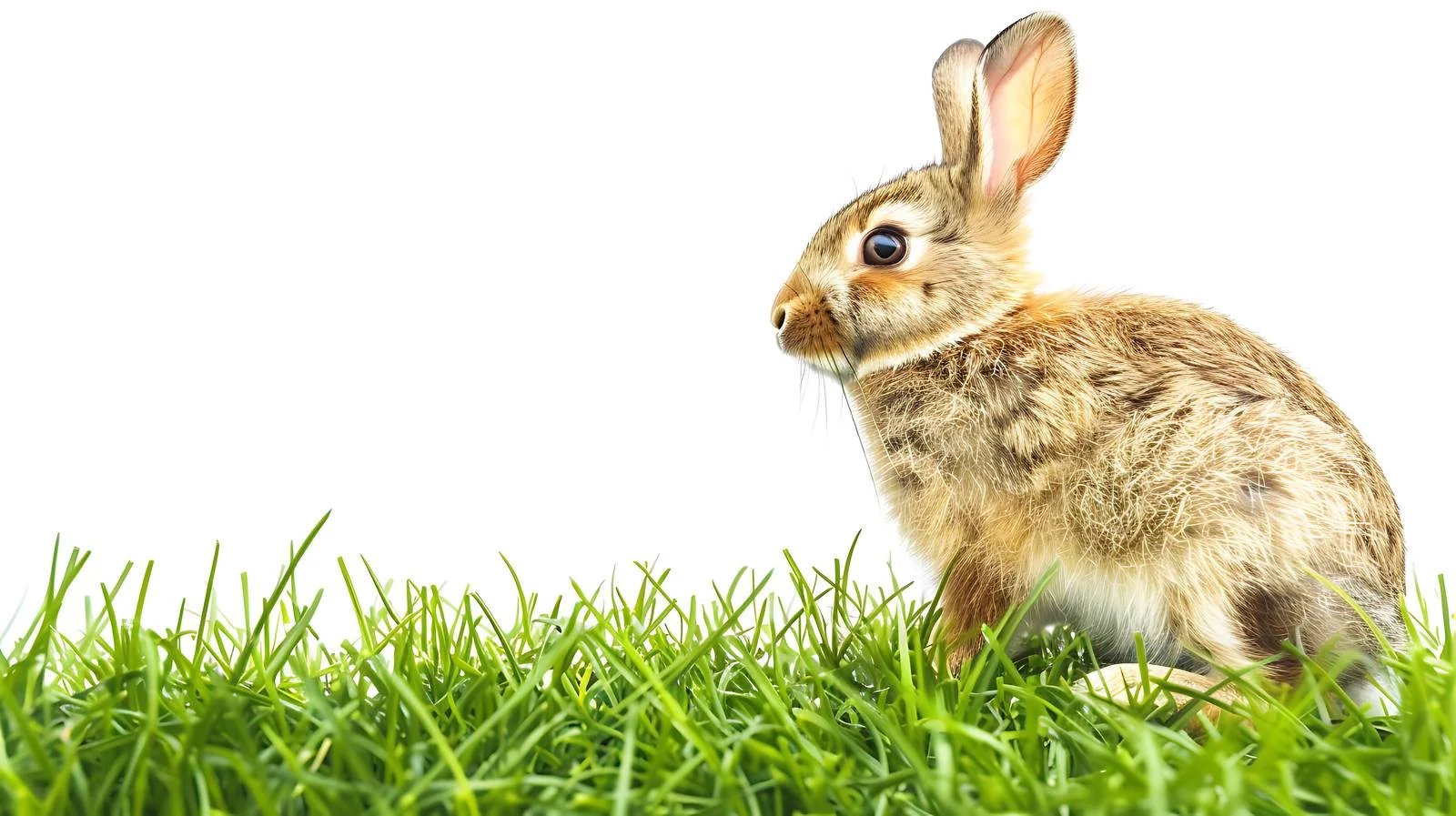 Graceful Rabbit Resting in Isolated Grassy Environment — free download from Dotvec