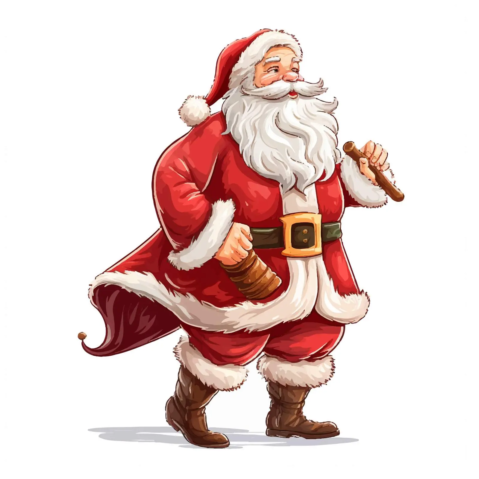 Santa Claus Walking Vector Illustration – free caucasian image from Dotvec