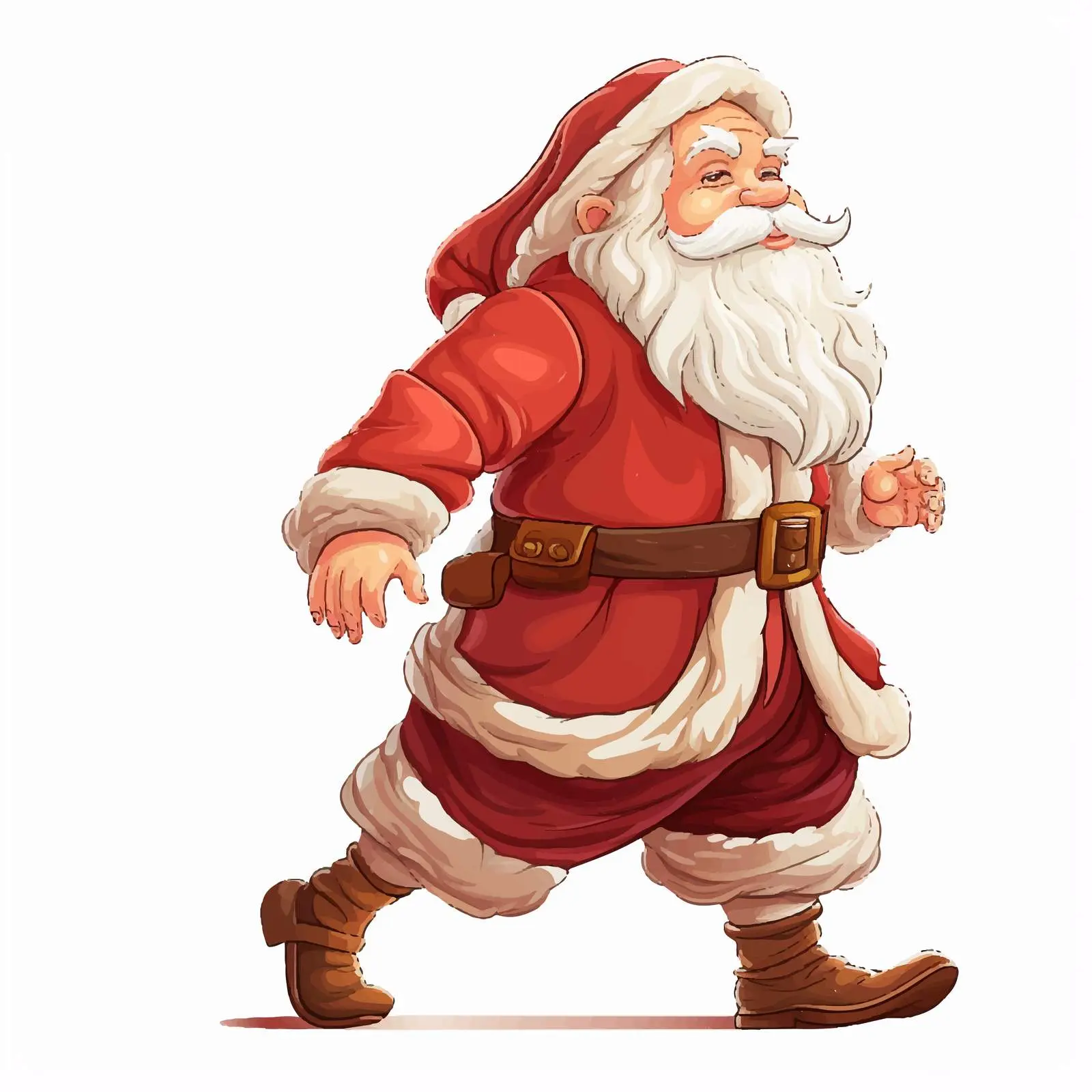 Santa Claus Walking Illustration Vector Art — free download from Dotvec