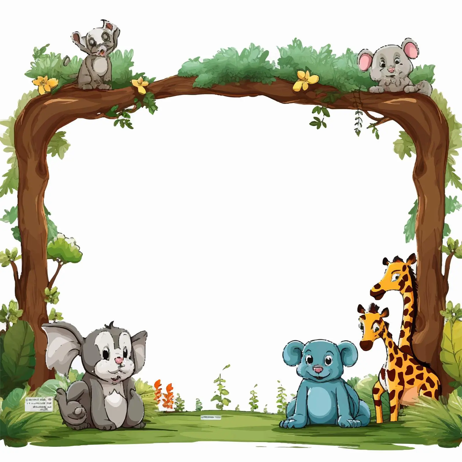 Animal-Themed Garden Sign Template Illustration — free download from Dotvec