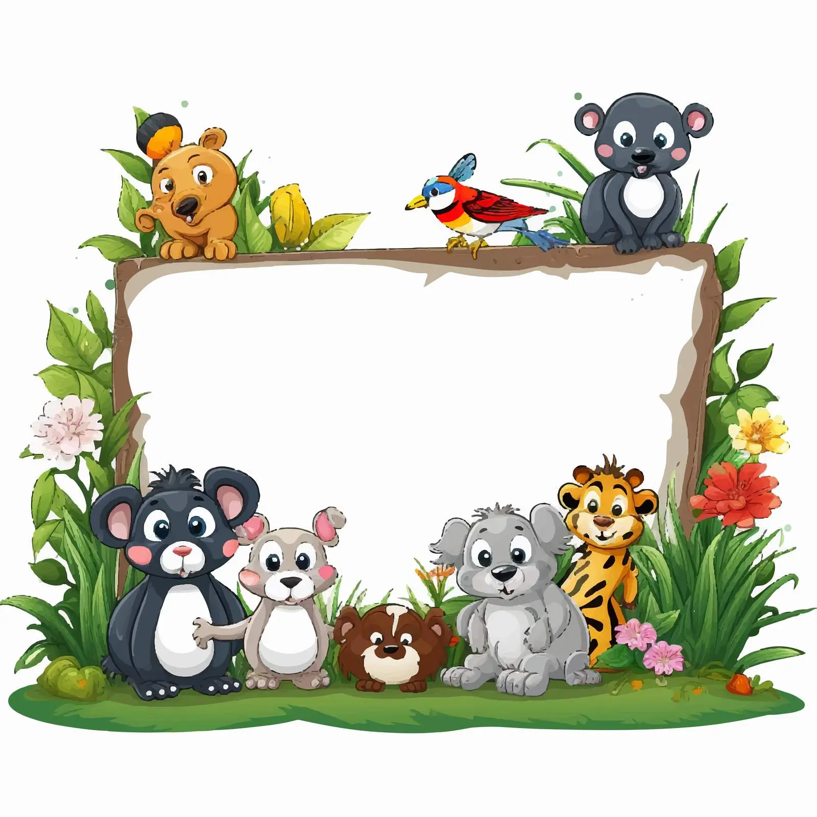 Animal Garden Sign Template Illustration — free download from Dotvec