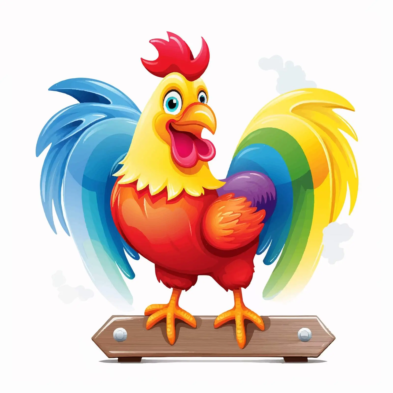 Poultry Sign with Rainbow on White Background — free download from Dotvec