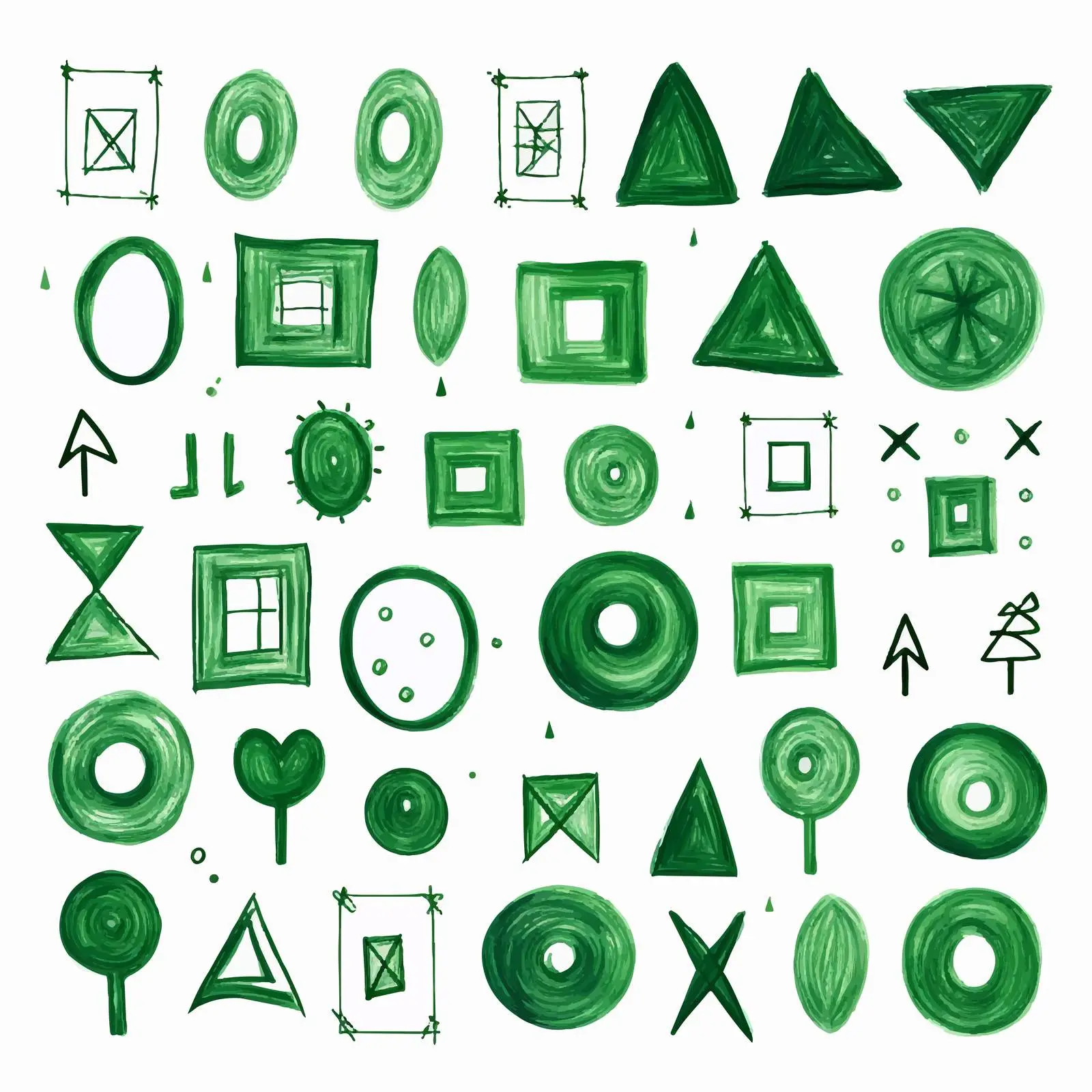 Geometric Shapes and Symbols Vector Set – free triangle image from Dotvec