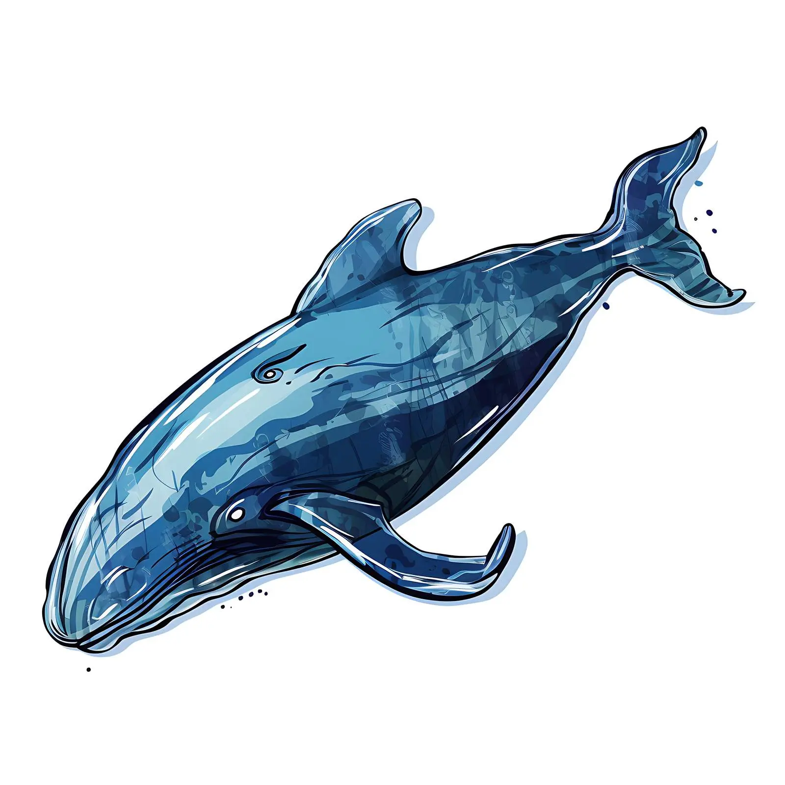 Silhouette of a Blue Whale from Plastic – free artistic interpretation image from Dotvec