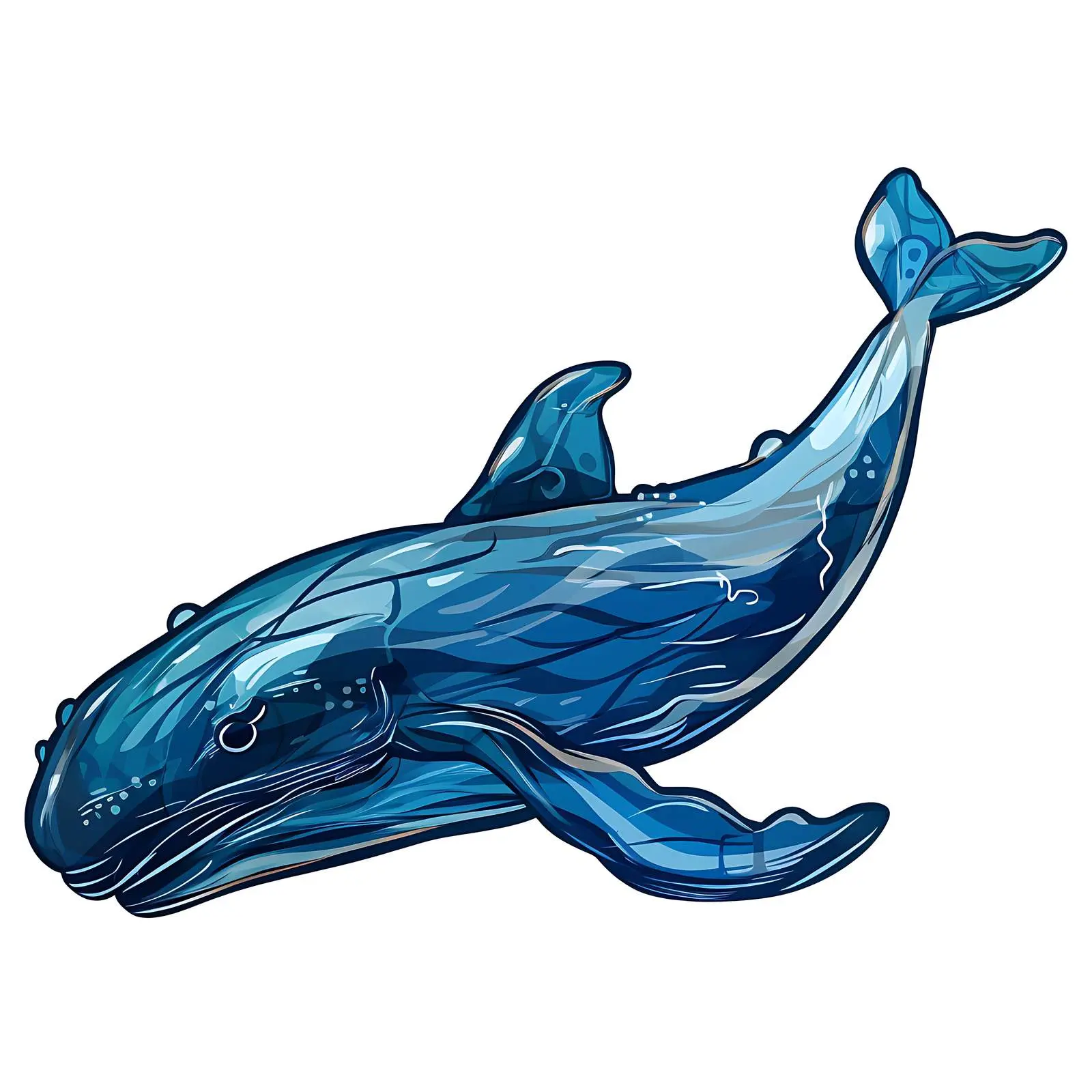 Silhouette of Blue Whale from Recycled Bottle – free innovative design image from Dotvec