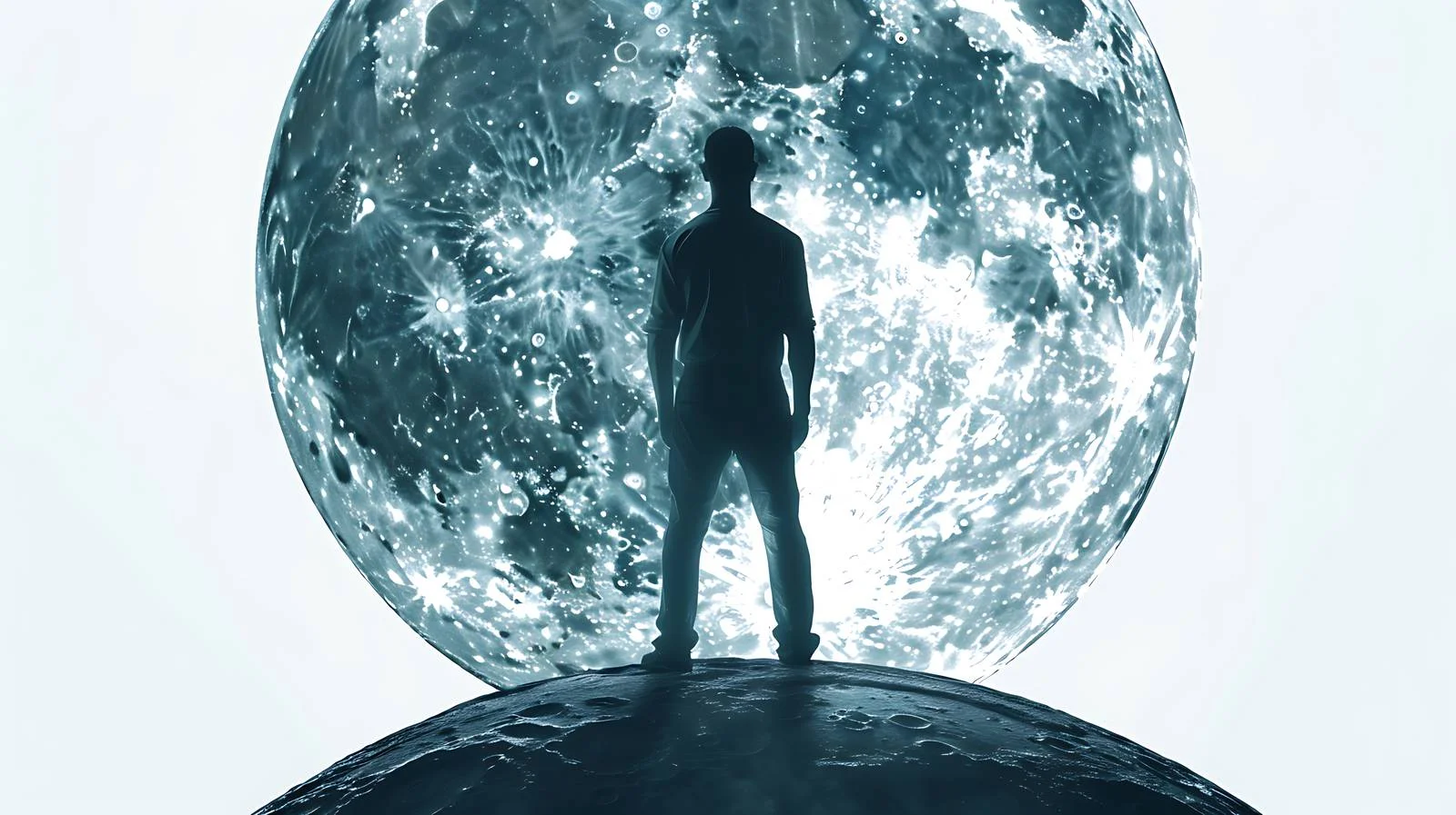 Astronaut Silhouette on Moon Background — free download from Dotvec