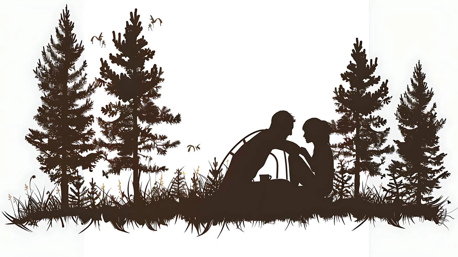 Romantic Camping Silhouette — free download from Dotvec