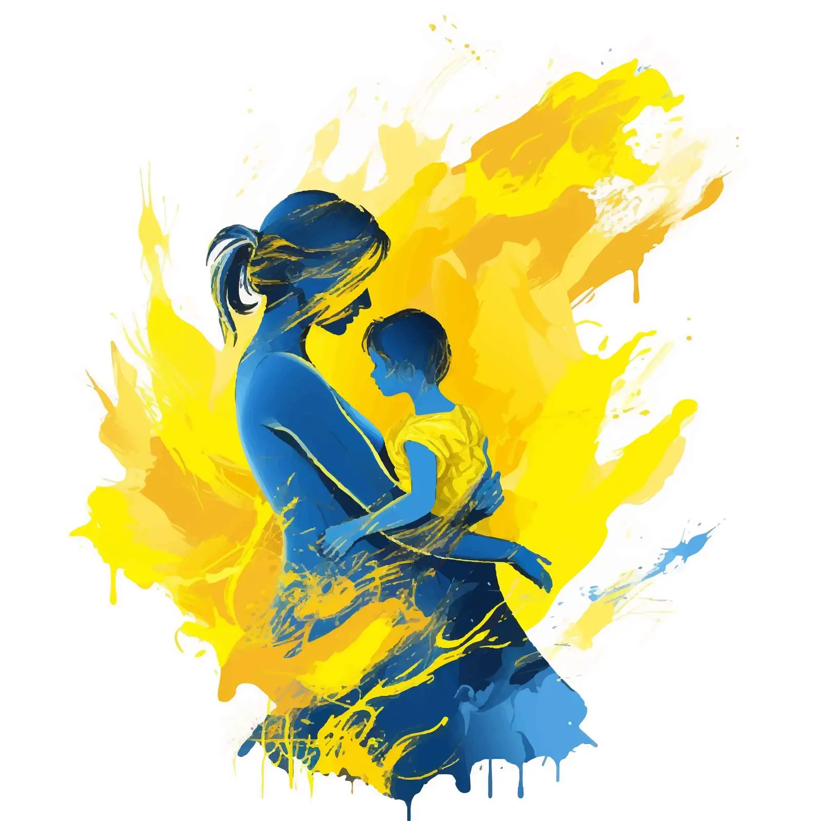 Mother and Child Silhouette Supporting Peace – free strength image from Dotvec