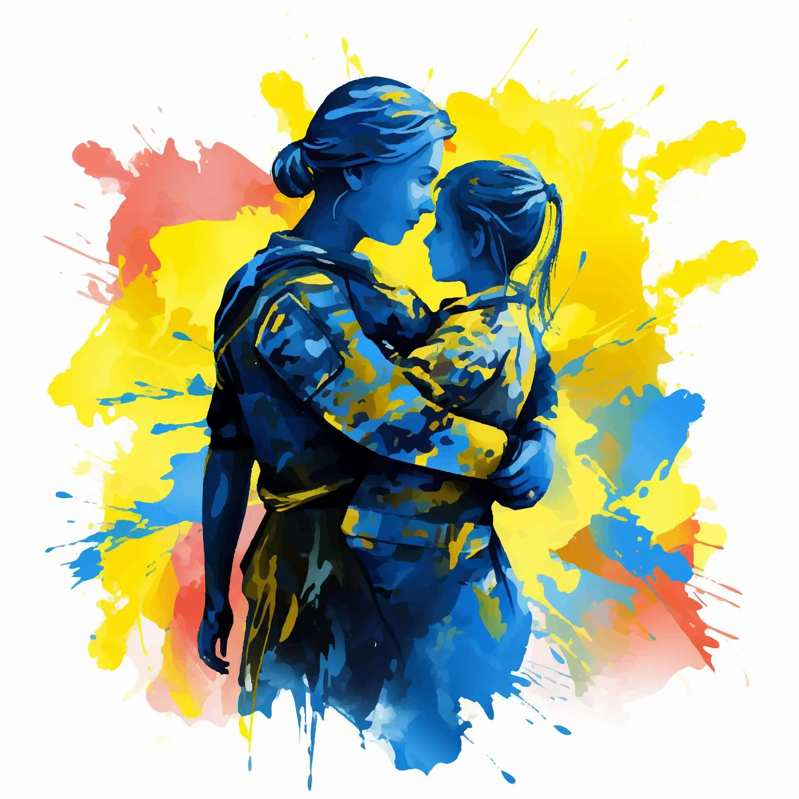 Mother and Child Silhouette Supporting Peace – free strength image from Dotvec