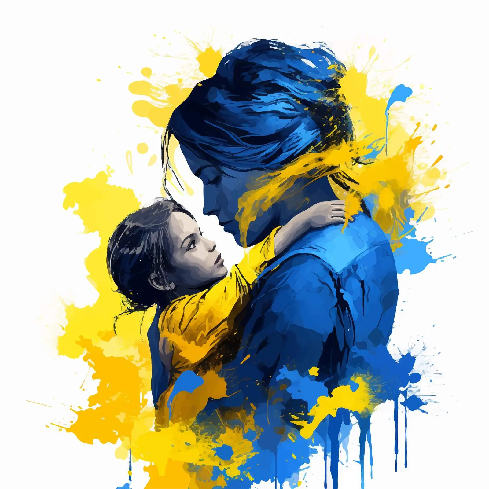 Mother and Child Silhouette Embracing Peace — free download from Dotvec