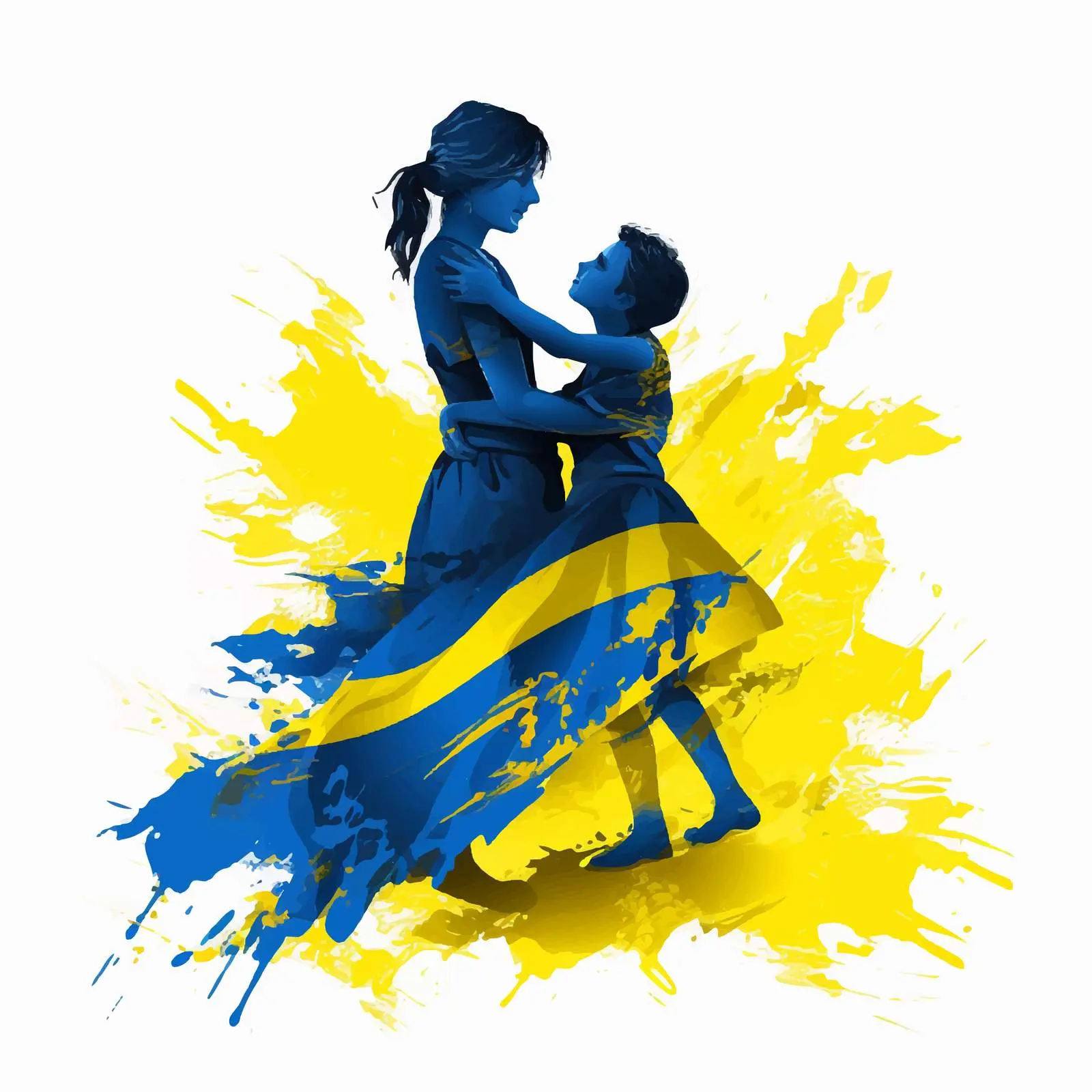 Mother and Child Silhouette Embracing Peace — free download from Dotvec