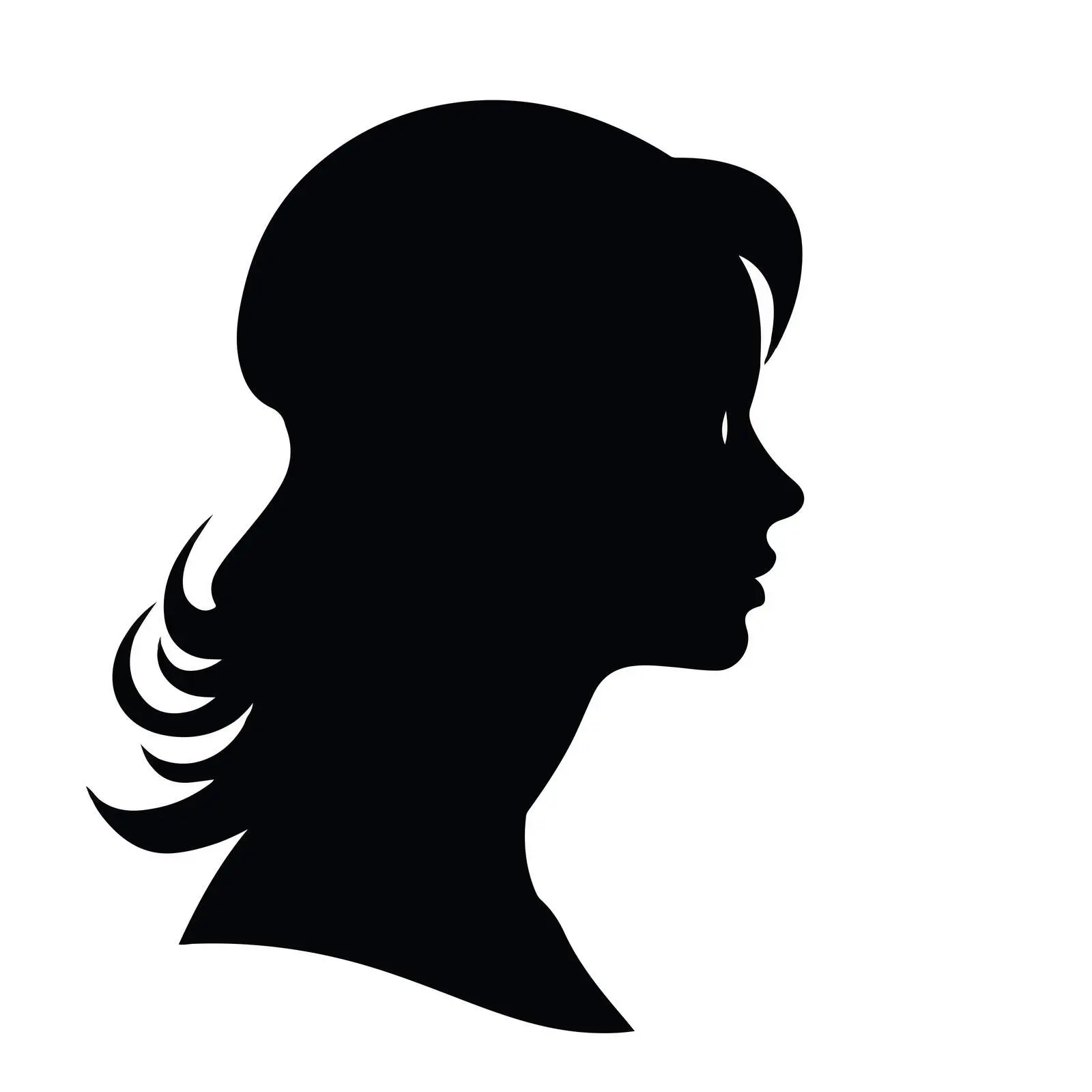 Cartoon Silhouette of Woman Head Icon — free download from Dotvec