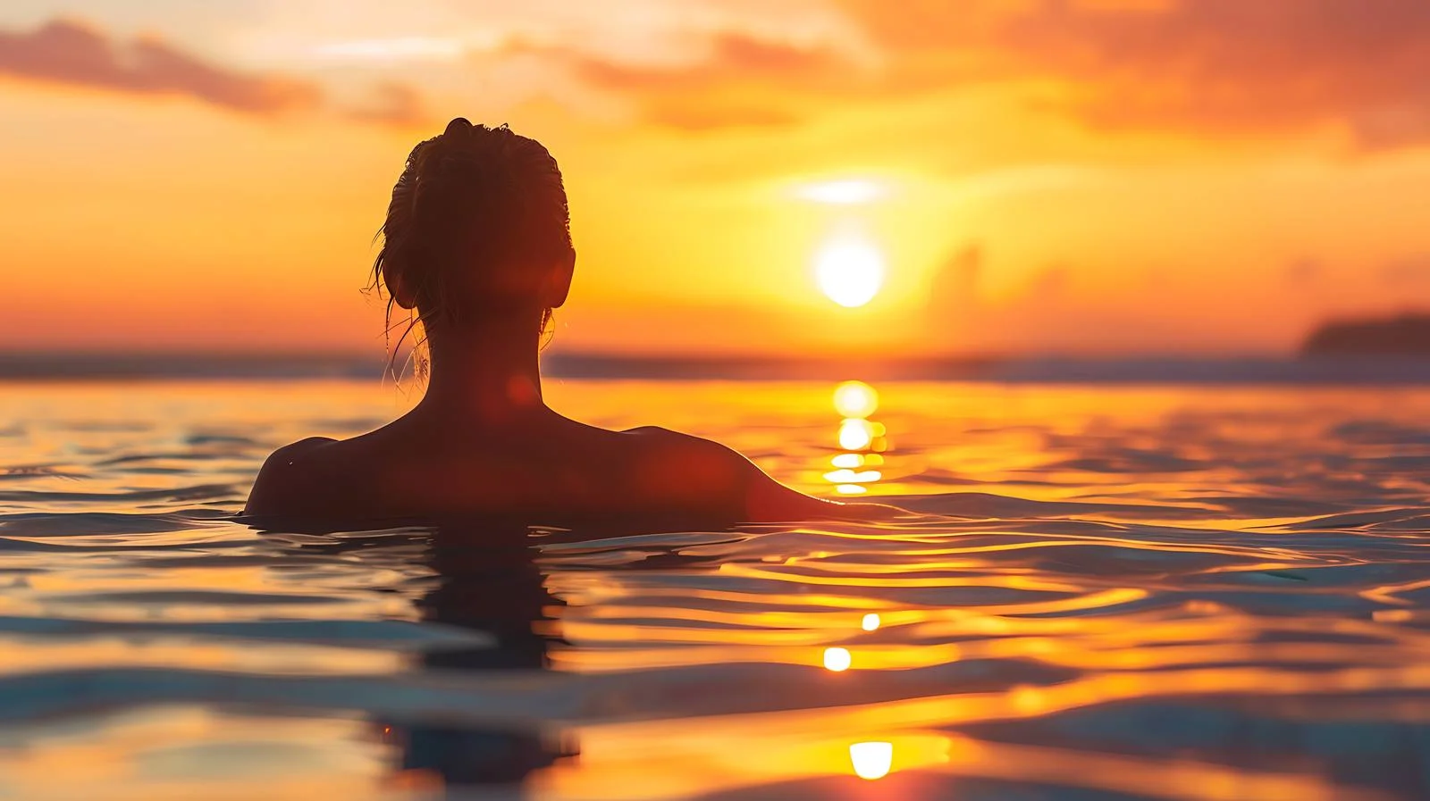 Serene Poolside Figure — free download from Dotvec