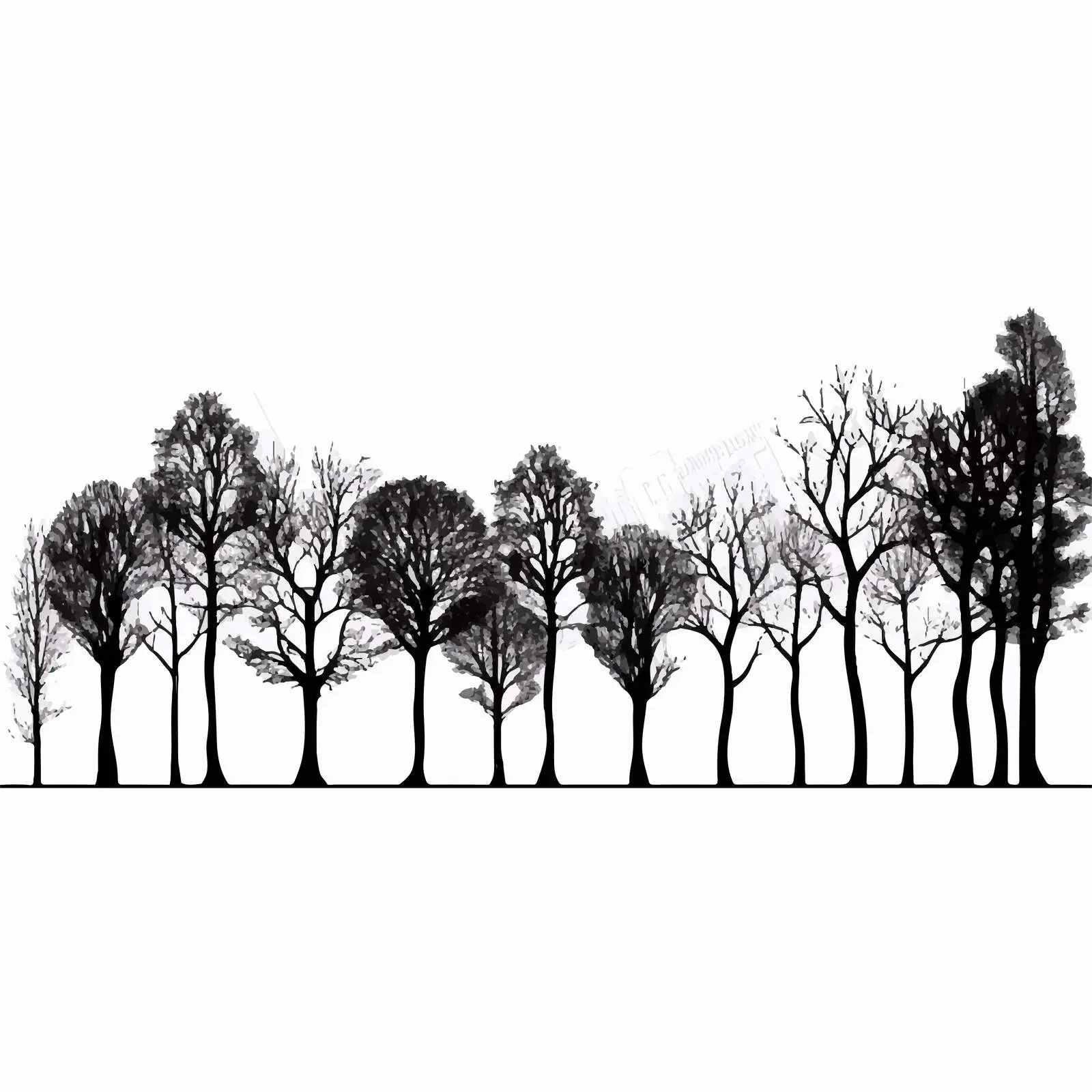 Silhouette of Trees on White Background Vector – free tree design image from Dotvec