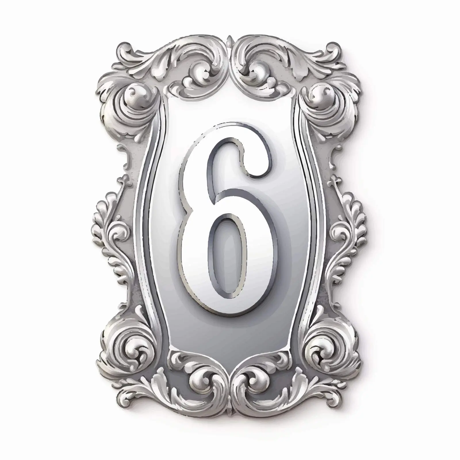 Vintage Silver Label with Number 6 Vector — free download from Dotvec