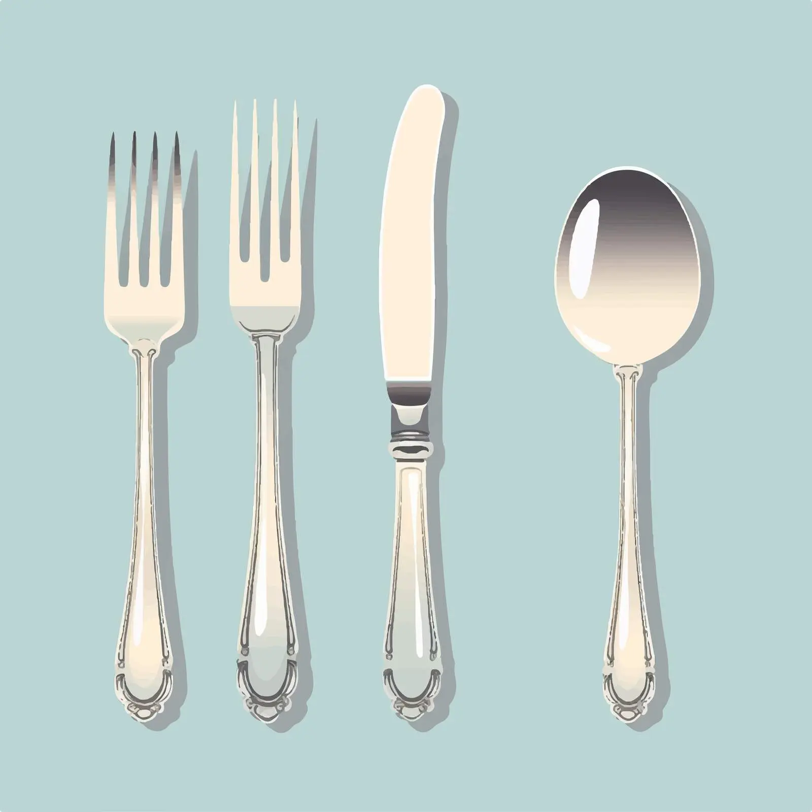 Vector Illustration of Silverware Utensils for Dining — free download from Dotvec