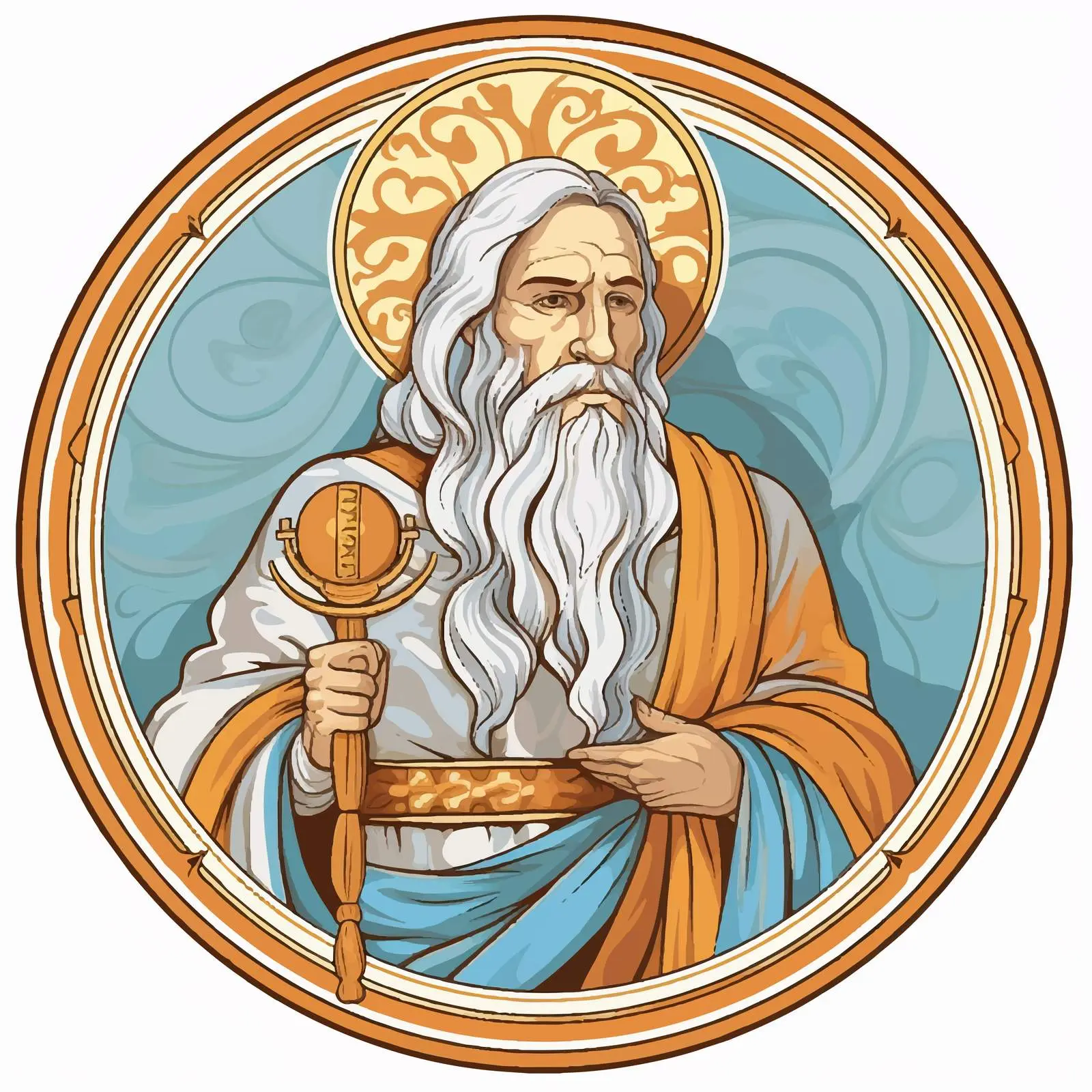 Simeon the God-Receiver Fresco Illustration — free download from Dotvec