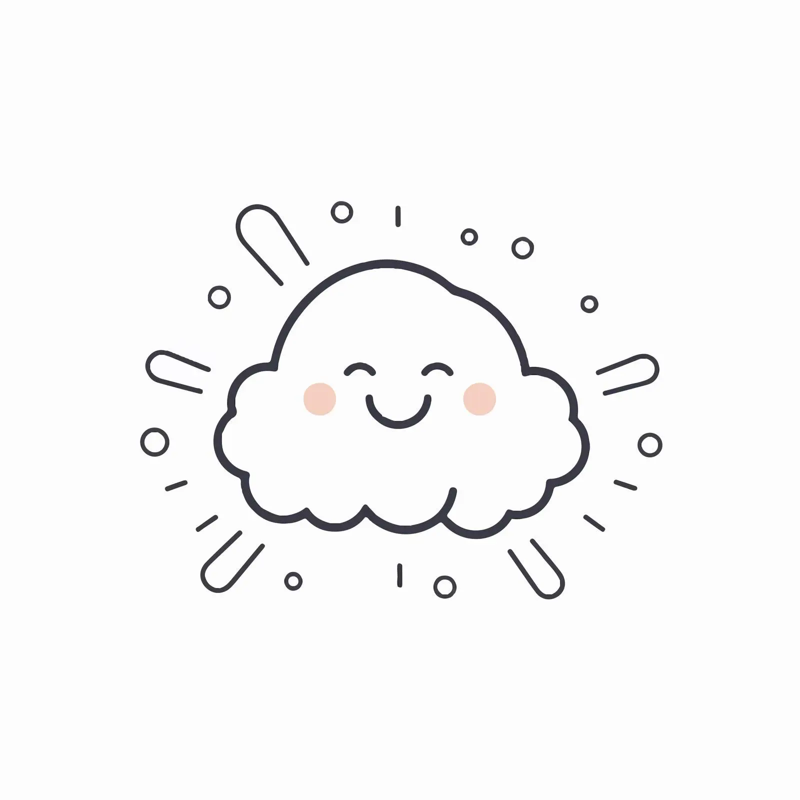 Partly Sunny Line Art Icon with Clouds — free download from Dotvec