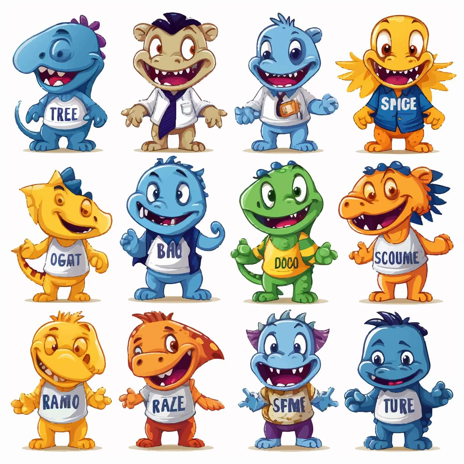 Cartoon Dinosaur Character Logo Design — free download from Dotvec